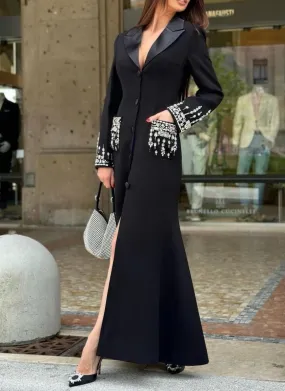 ADELIE Crystals Blazer Maxi Dress