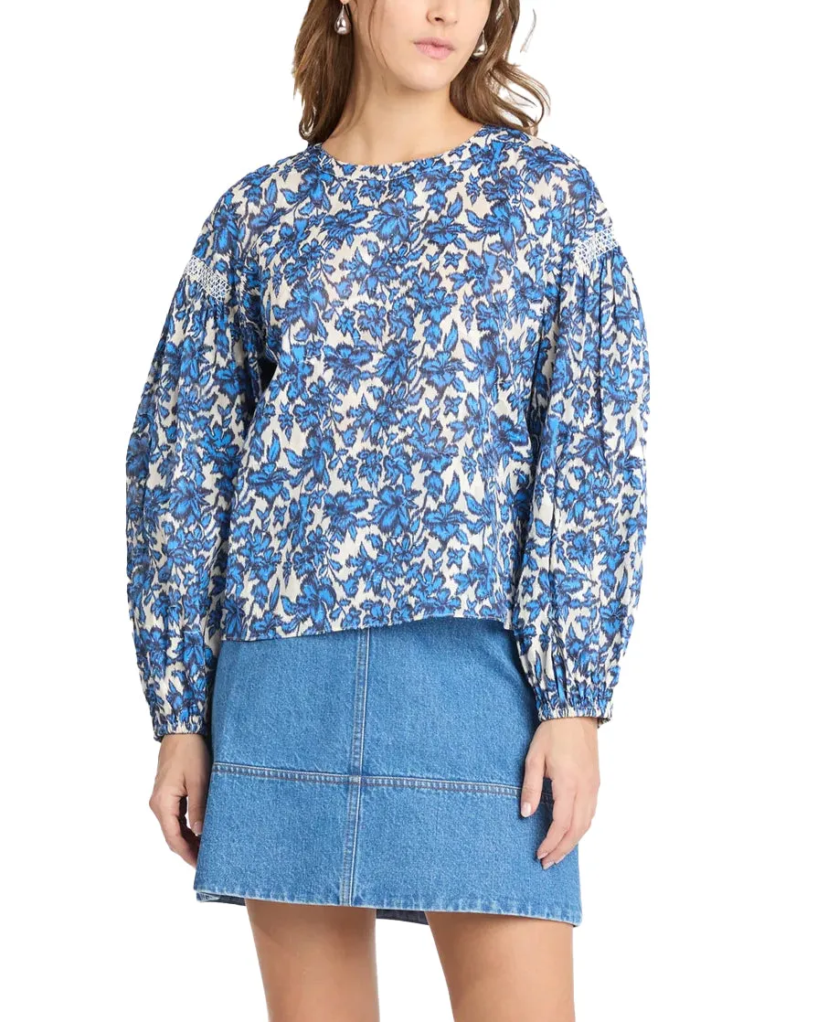 Alice Top (Maritime Blue/Off White Multi)