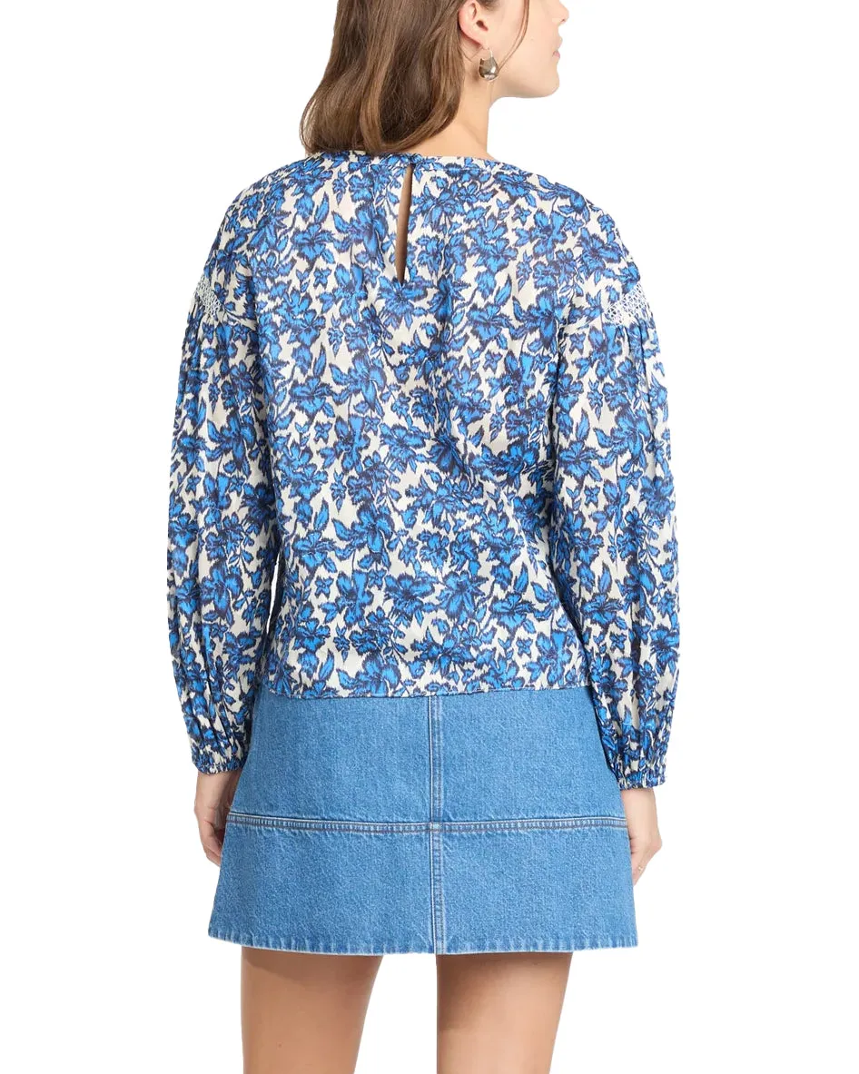 Alice Top (Maritime Blue/Off White Multi)