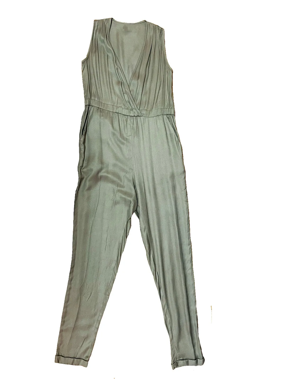 Army Green Sleeveless Jumpsuit