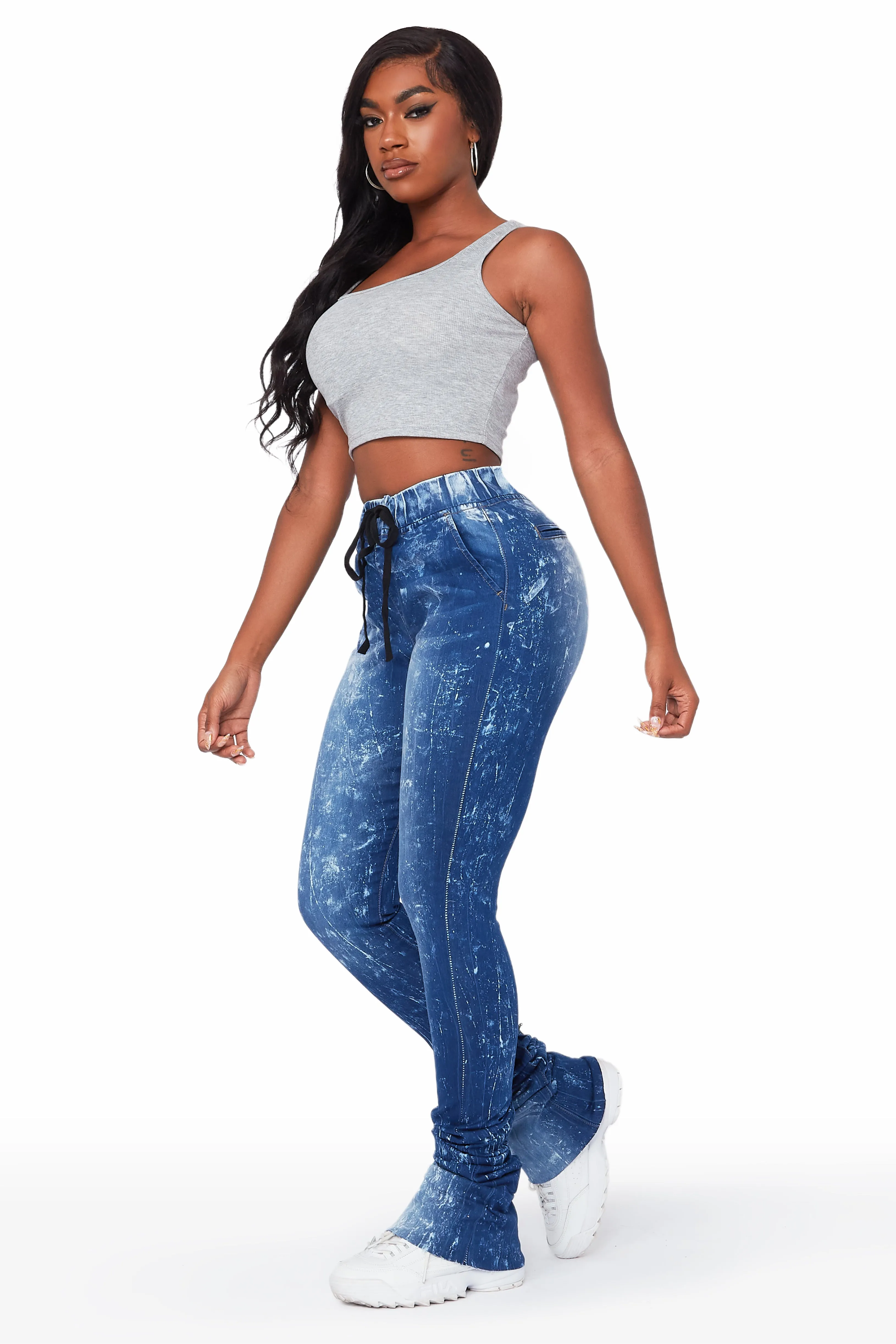 Audree Medium Wash Super Stacked Jean