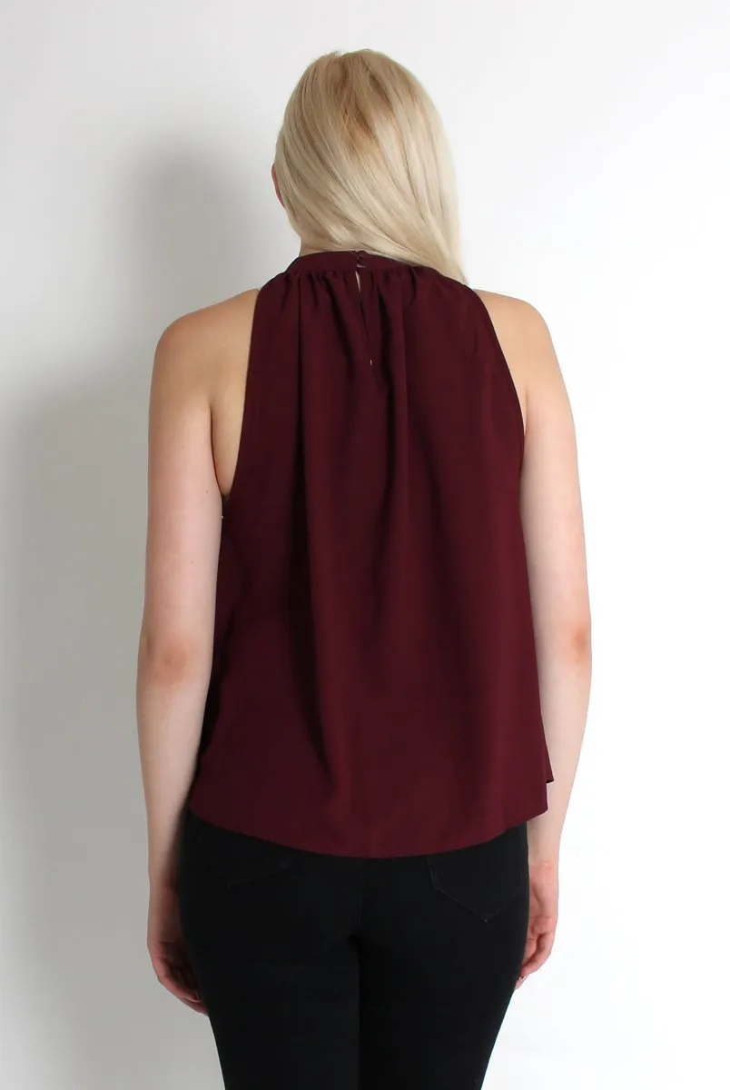 Bailey Wine High Neck Top