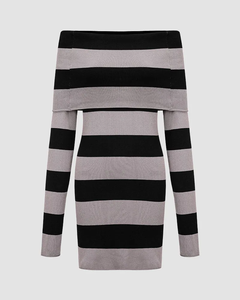 Balboa Off Shoulder Striped Dress