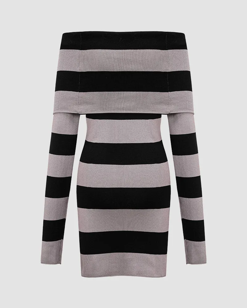 Balboa Off Shoulder Striped Dress