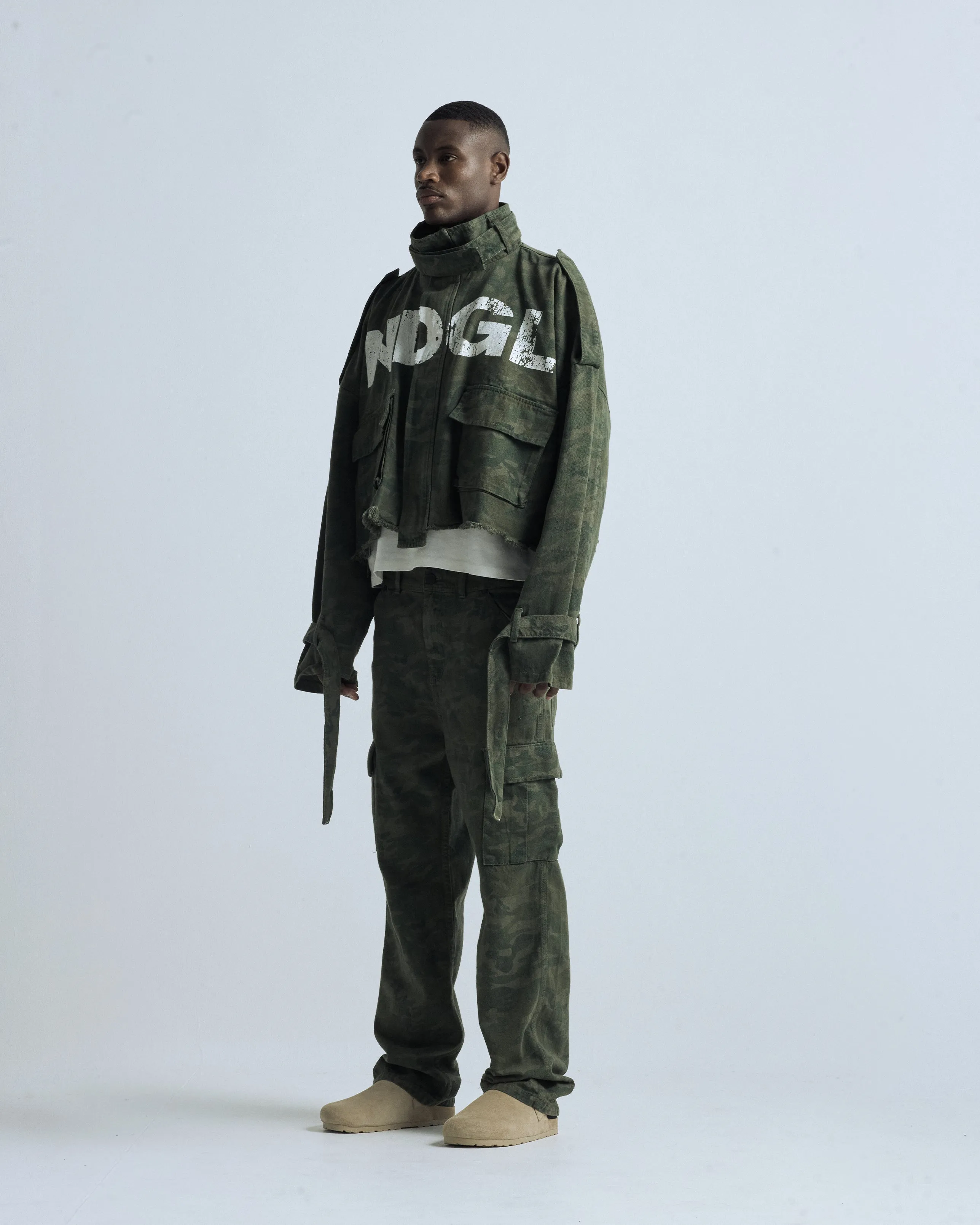 Basics Straight Jean Green Camo