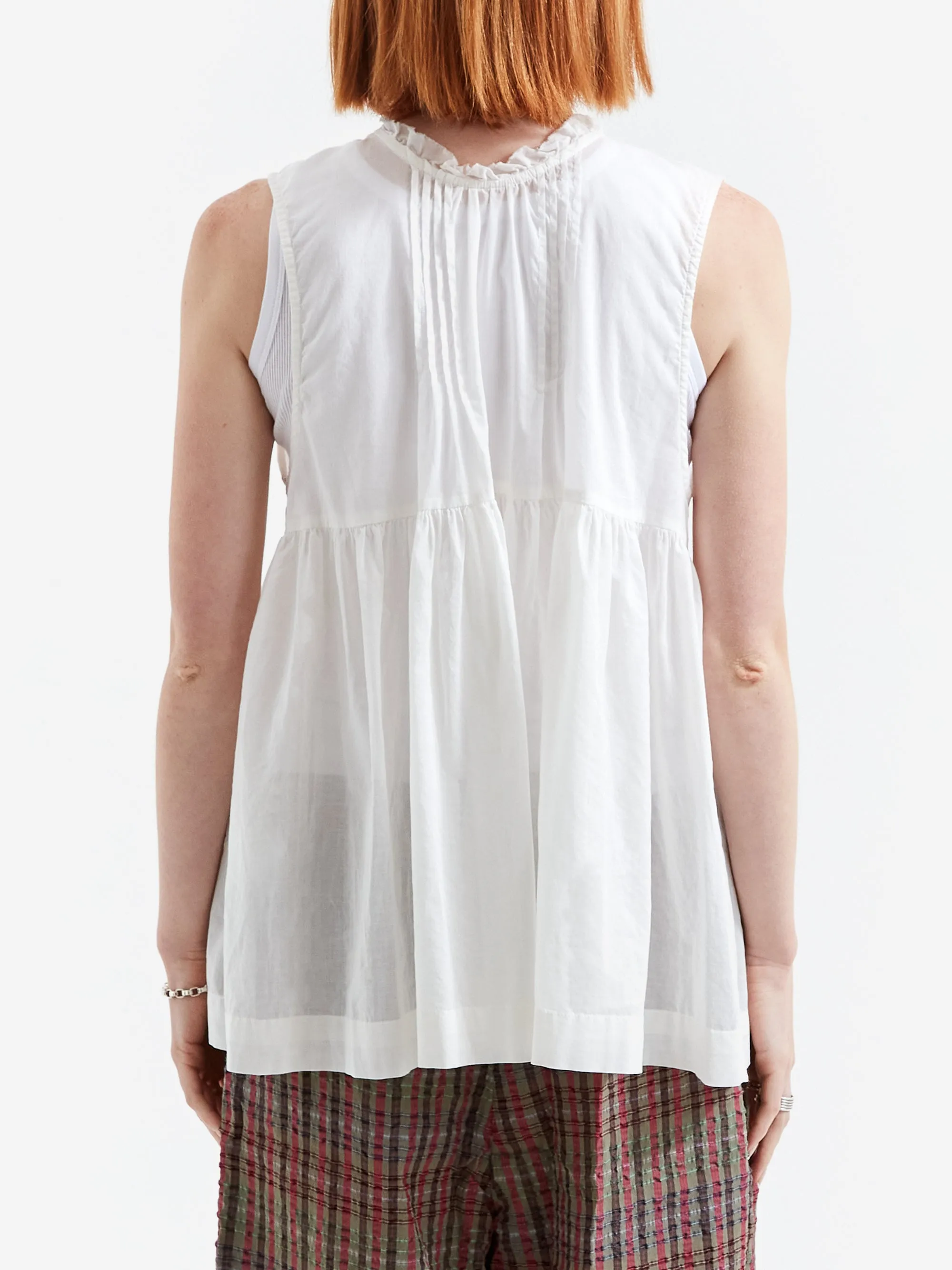 Beams Boy Gathered Sleeveless Top - Off White