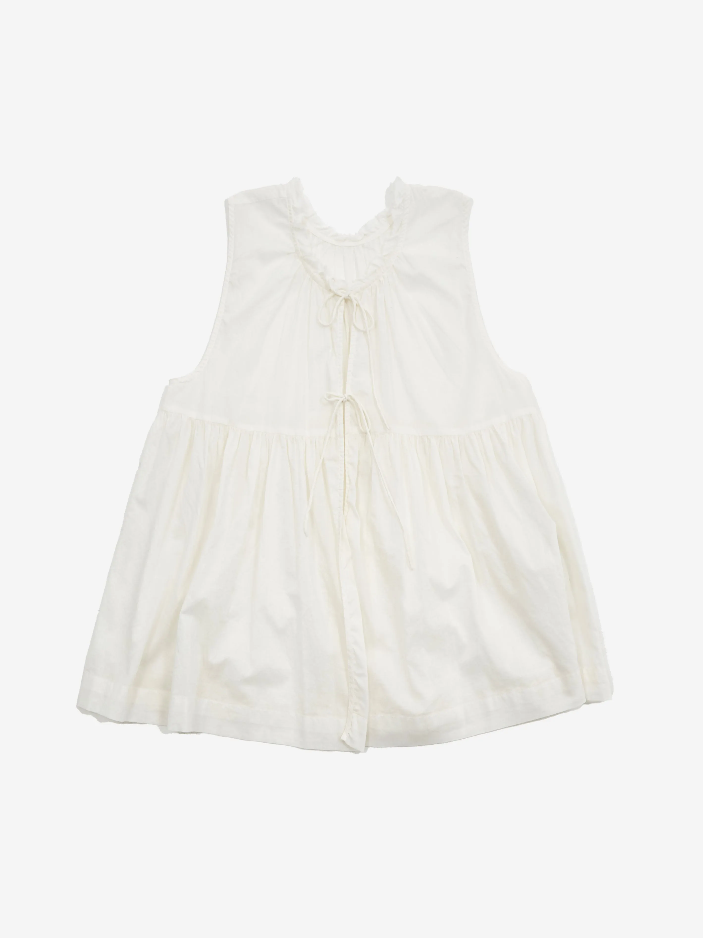 Beams Boy Gathered Sleeveless Top - Off White