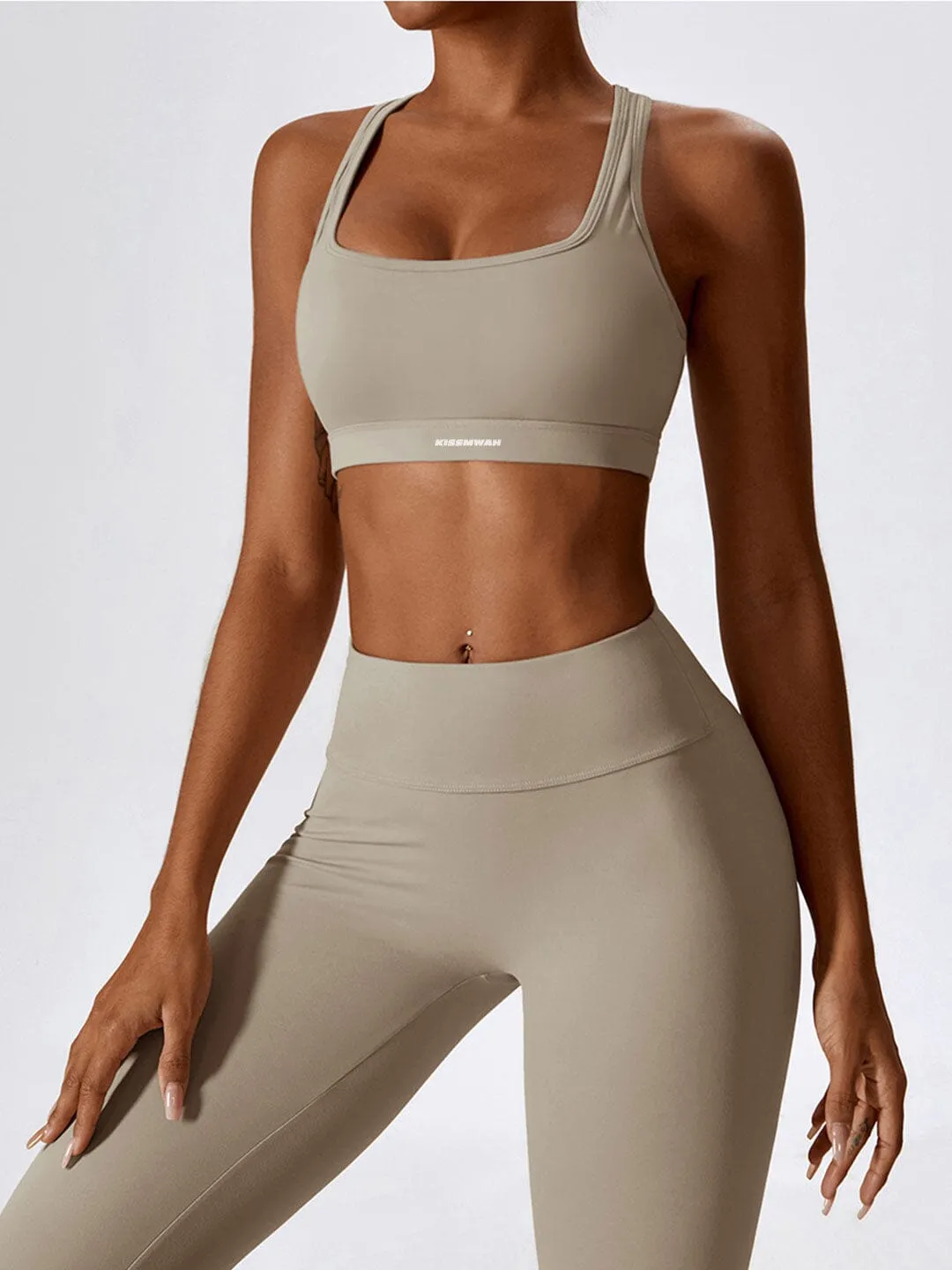 Beige seamless crop top