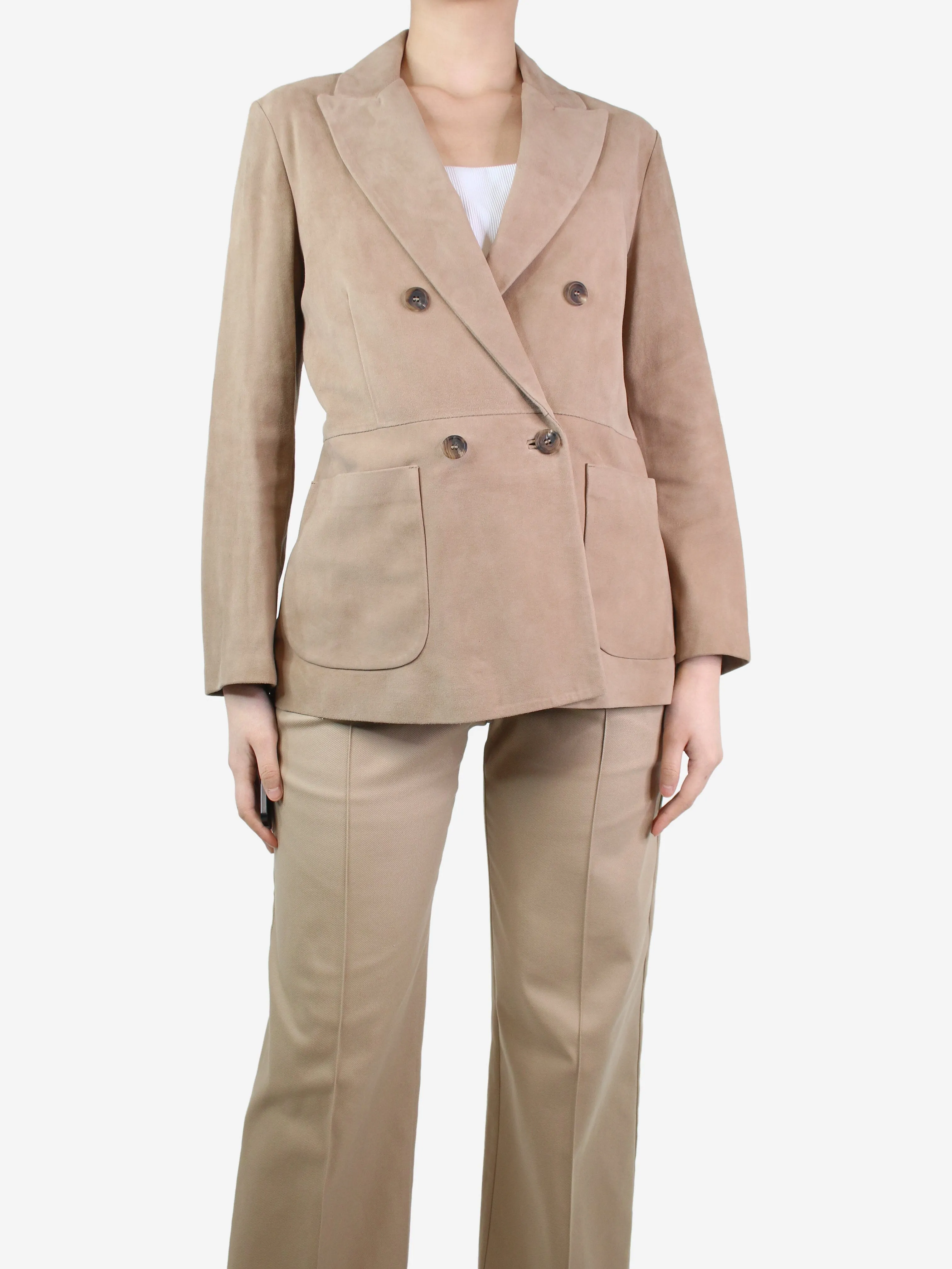 Beige suede blazer - size IT 44