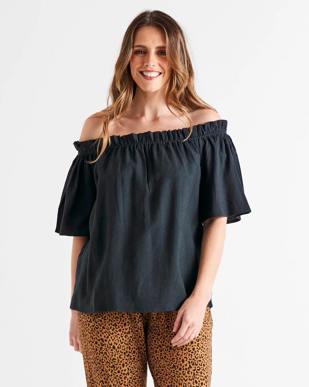 Betty Basics Jessica Shoulder Top Coal