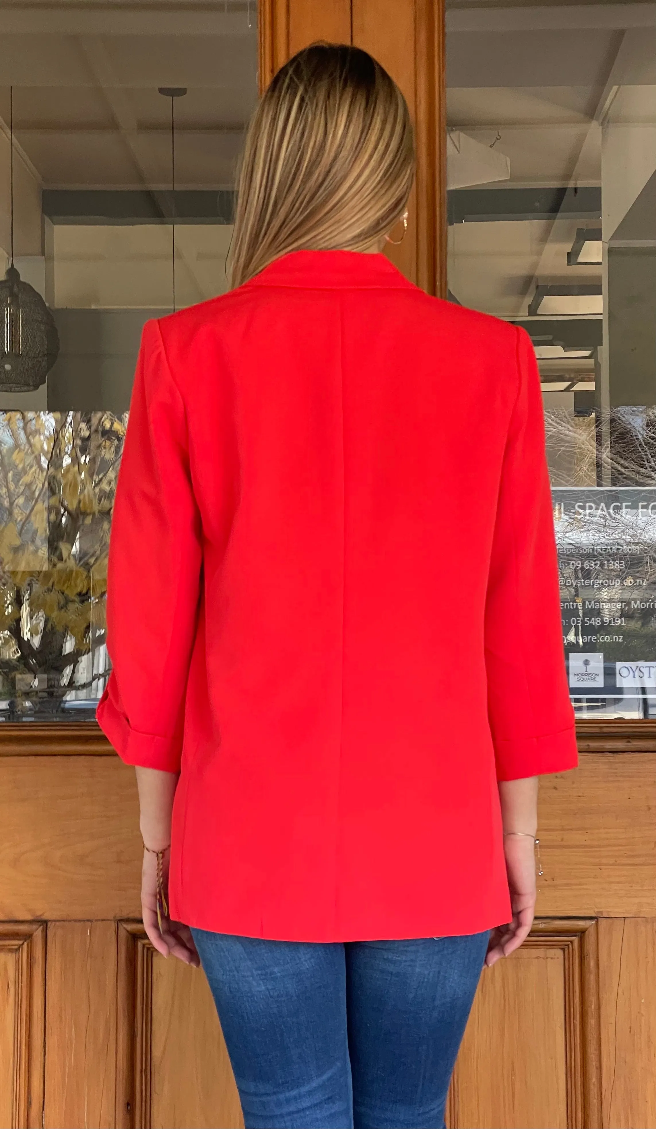 Bianca 3/4 Sleeve Blazer Tomato