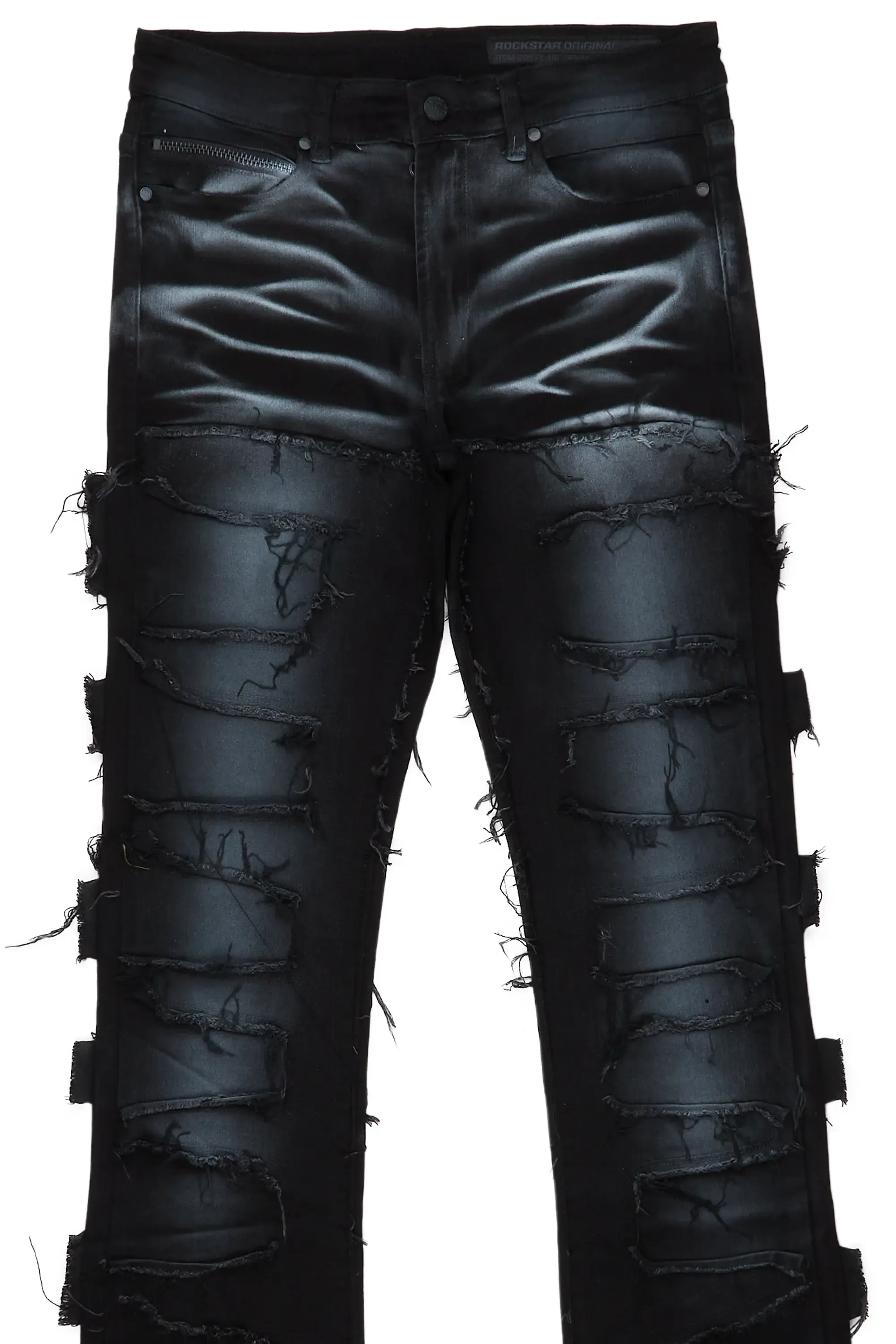 Blaine Black Super Stacked Flare Jean