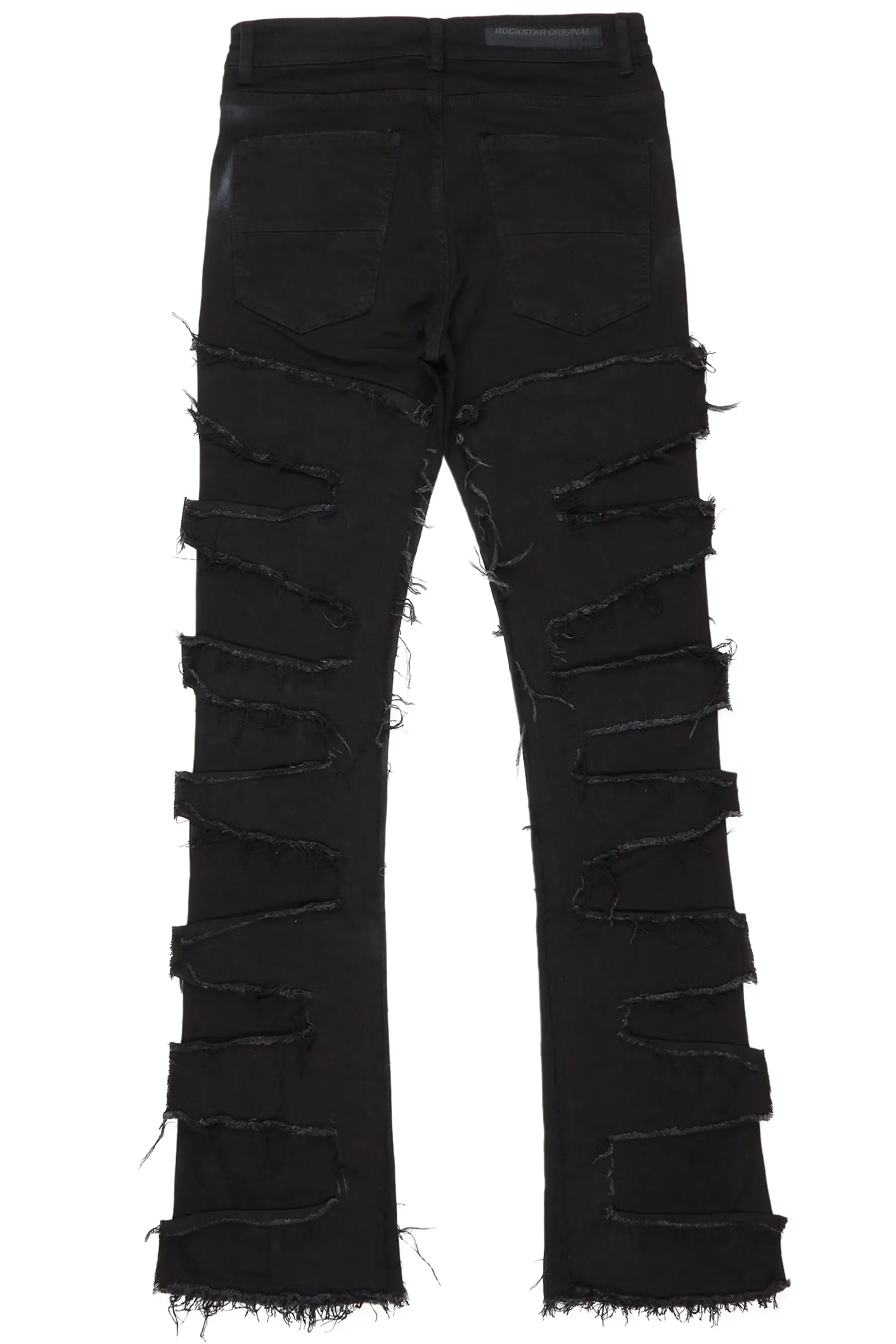 Blaine Black Super Stacked Flare Jean