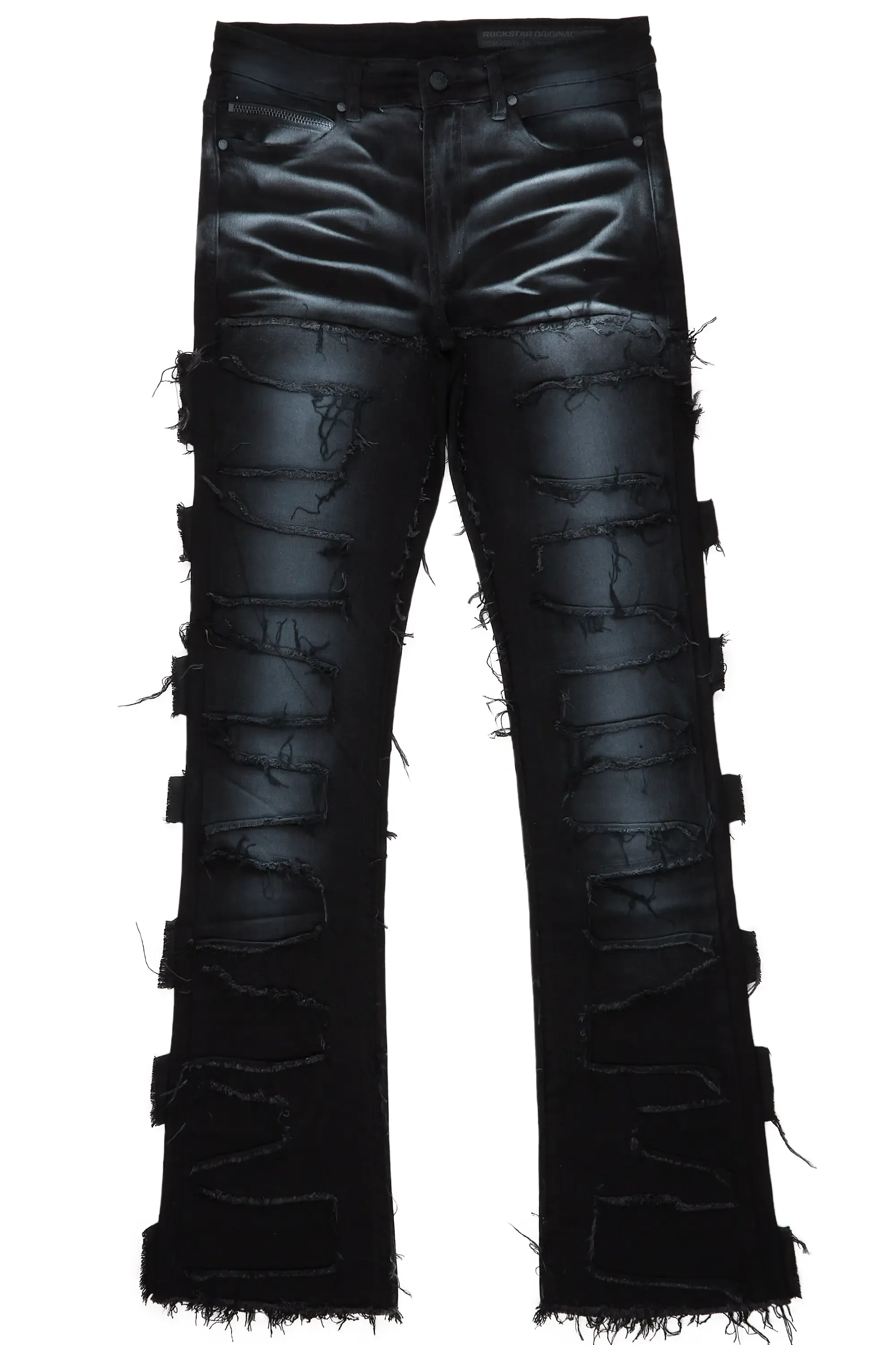 Blaine Black Super Stacked Flare Jean