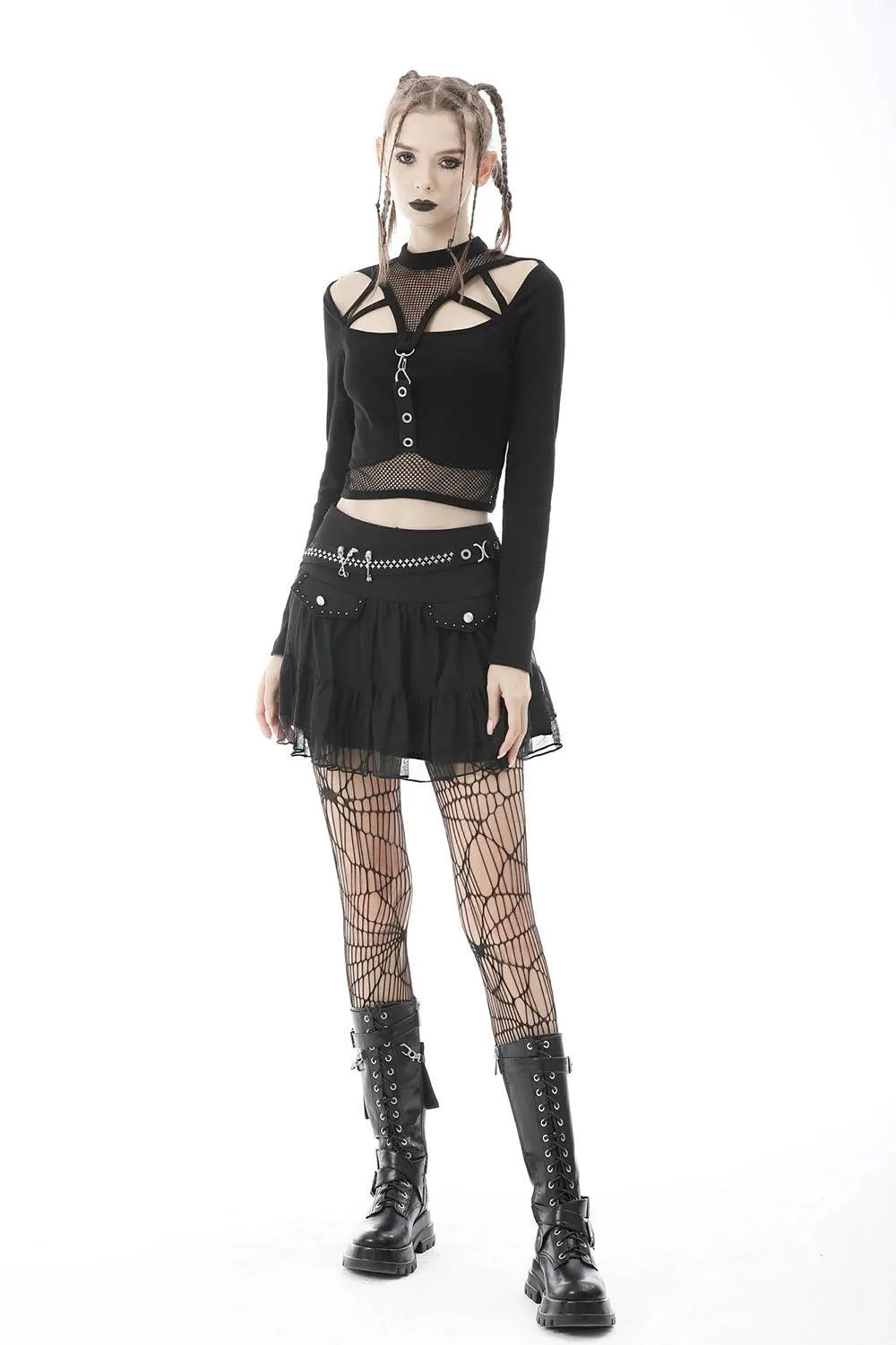 Bloody Kisses Fishnet Crop Top