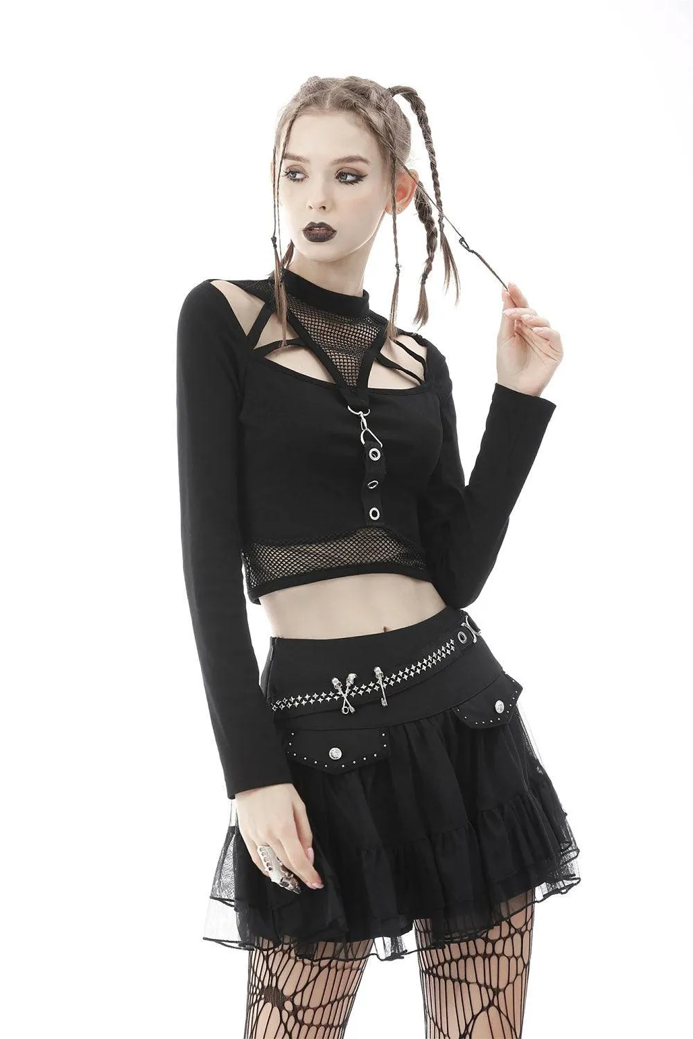 Bloody Kisses Fishnet Crop Top