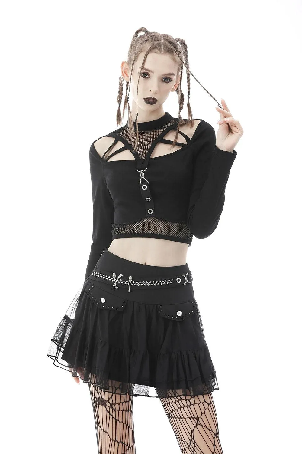 Bloody Kisses Fishnet Crop Top