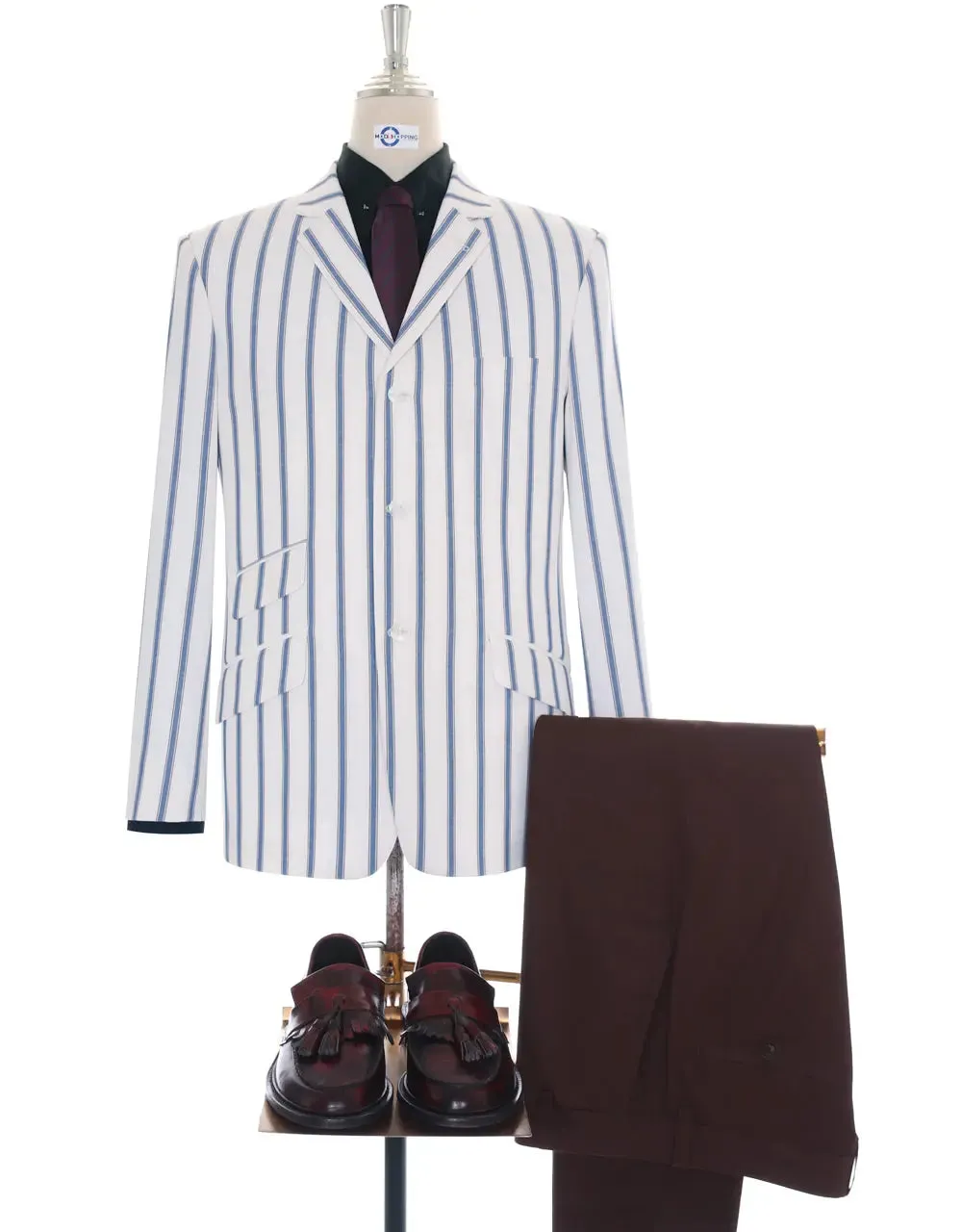 Boating Blazer | White and Blue Striped Blazer