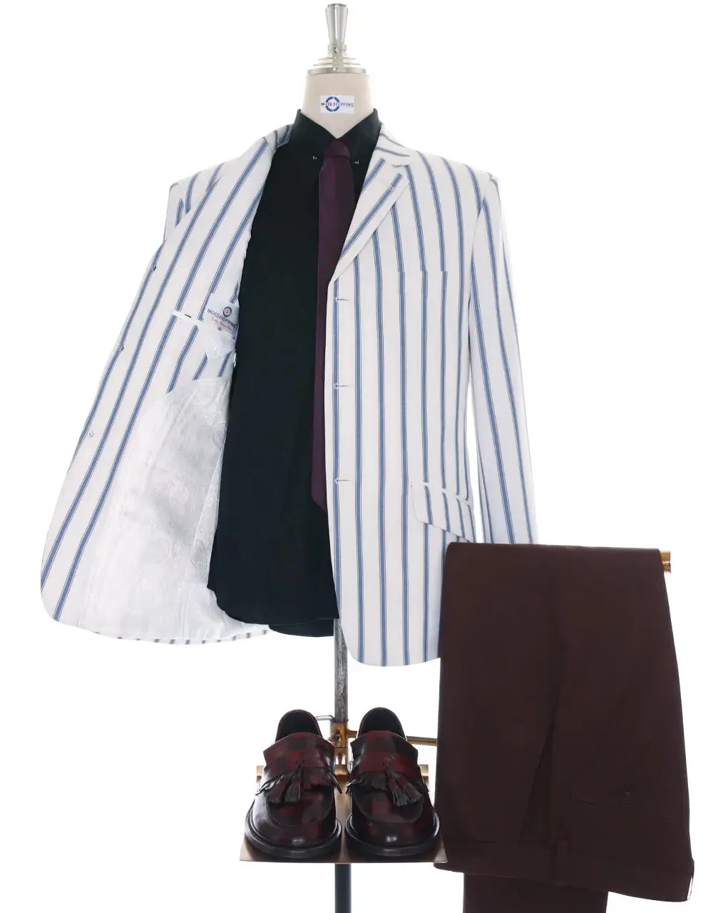 Boating Blazer | White and Blue Striped Blazer