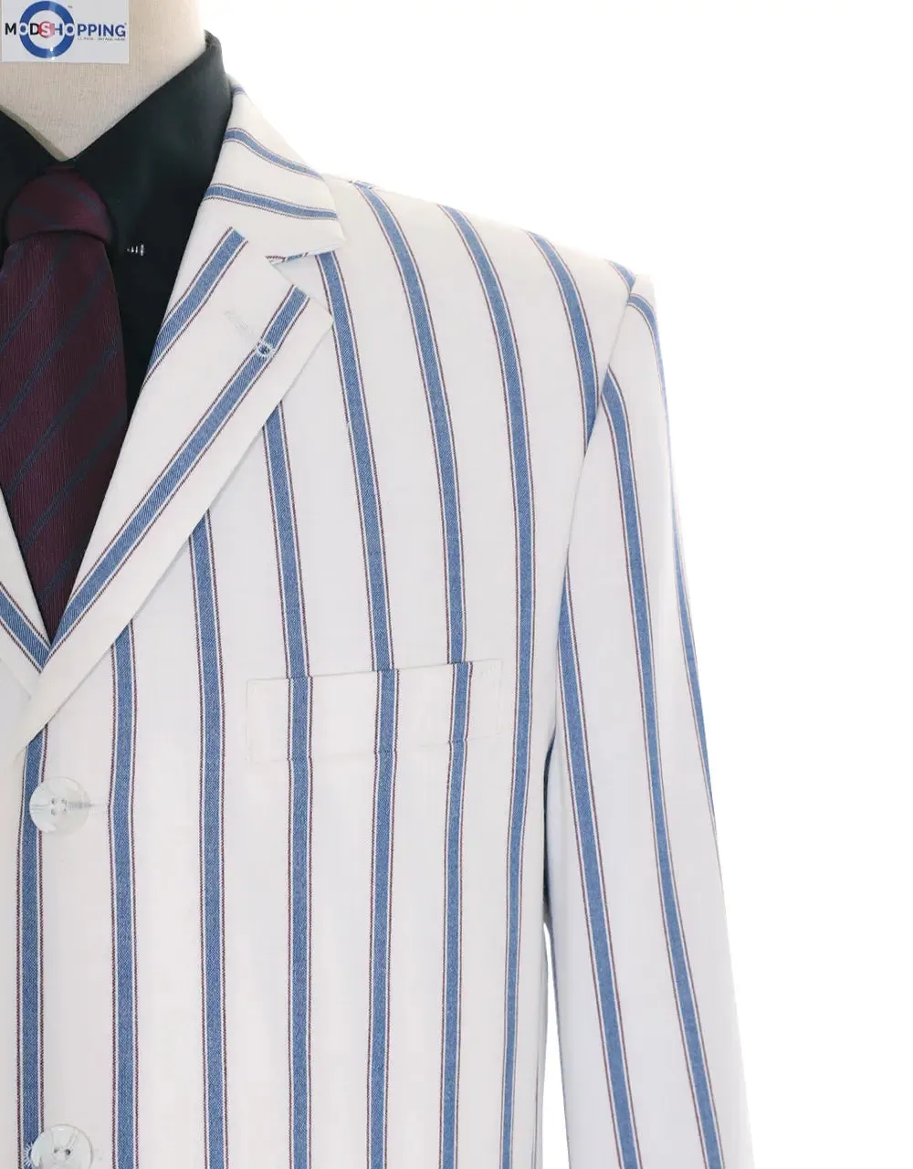 Boating Blazer | White and Blue Striped Blazer