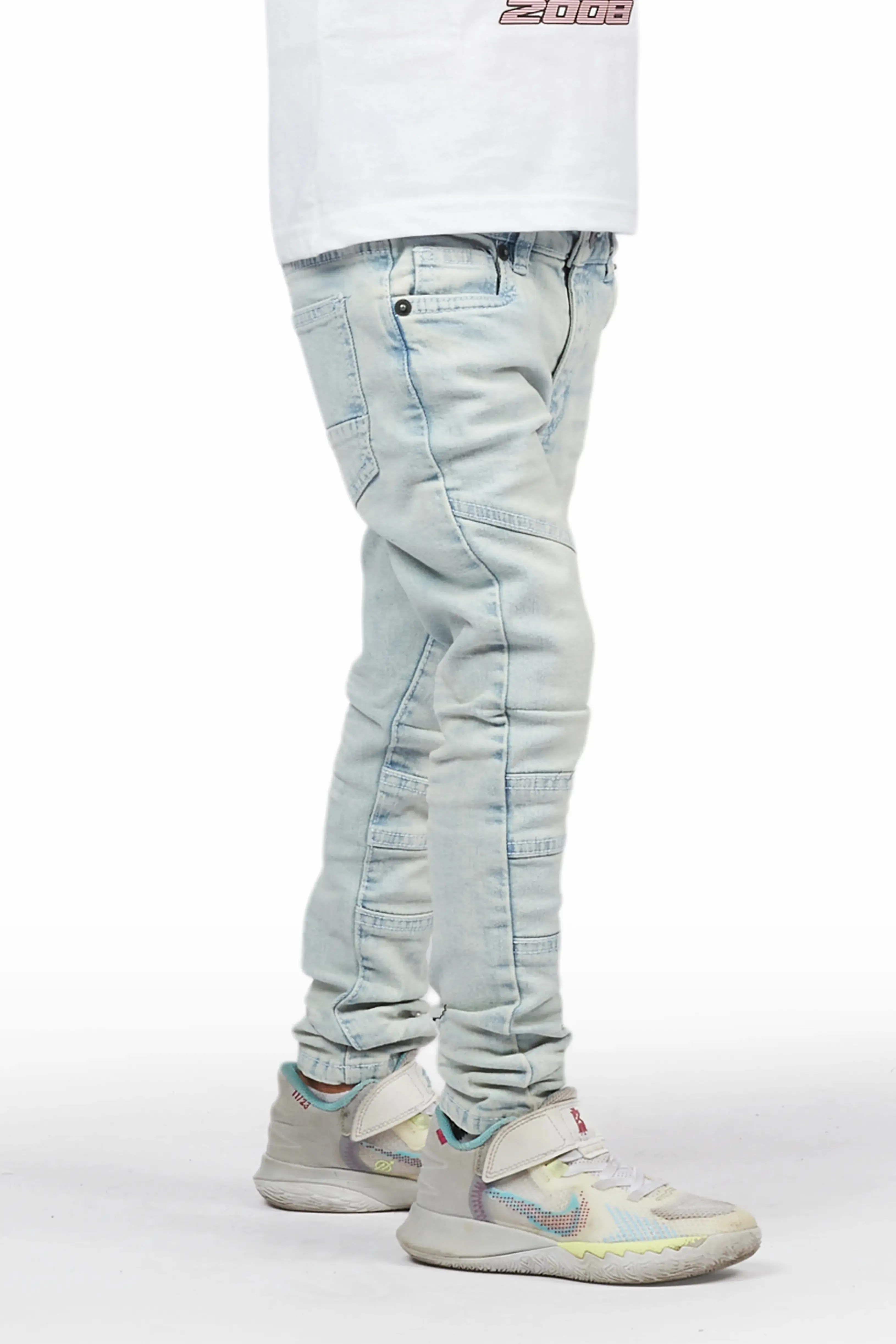 Boys Qito Light Blue Biker Jean