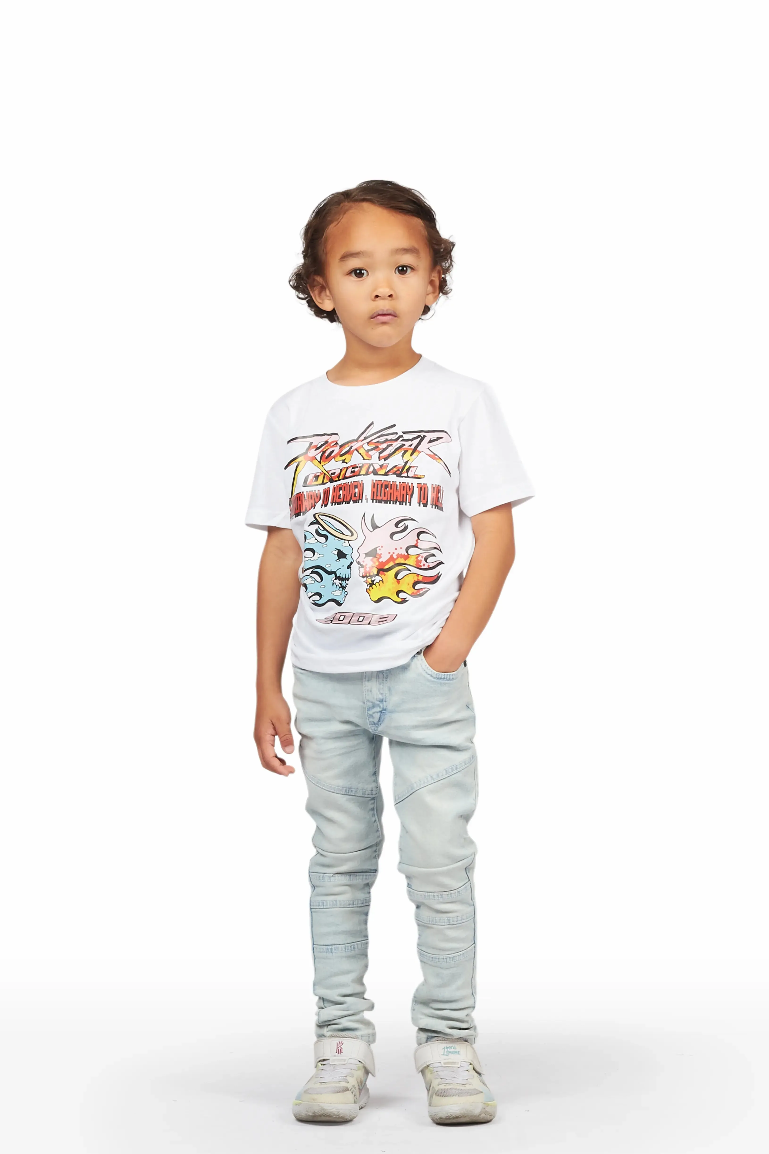 Boys Qito Light Blue Biker Jean