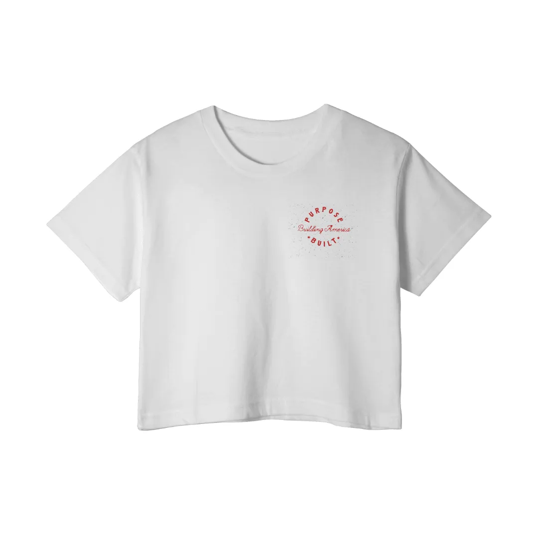 Building America Crop Top - White