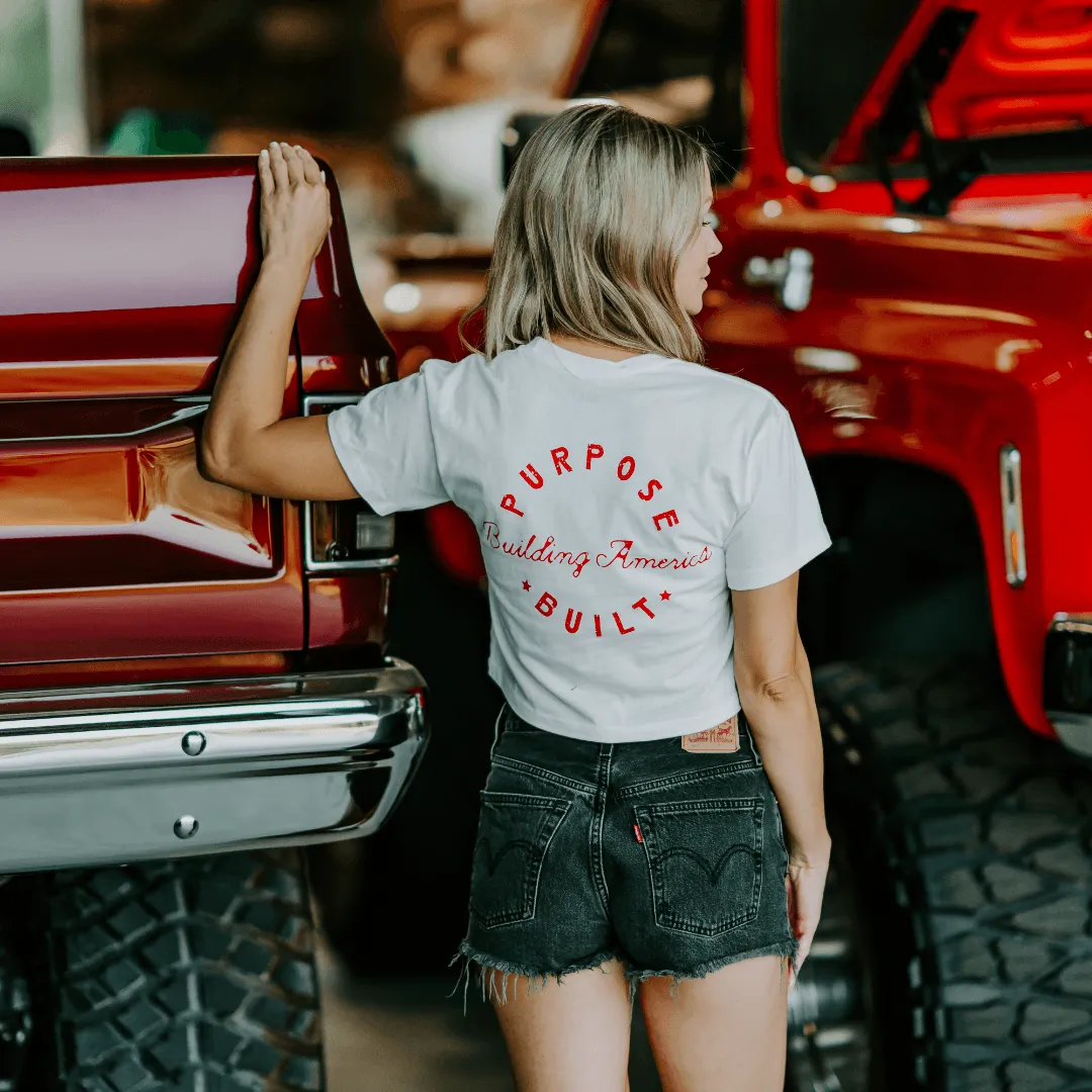 Building America Crop Top - White