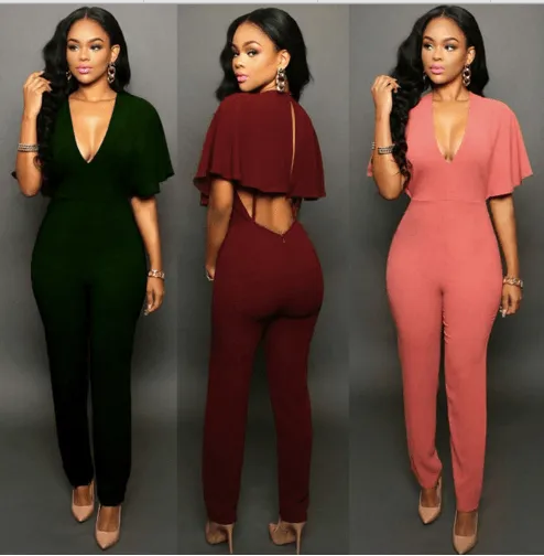 CAPED BACKLESS JUMPSUIT