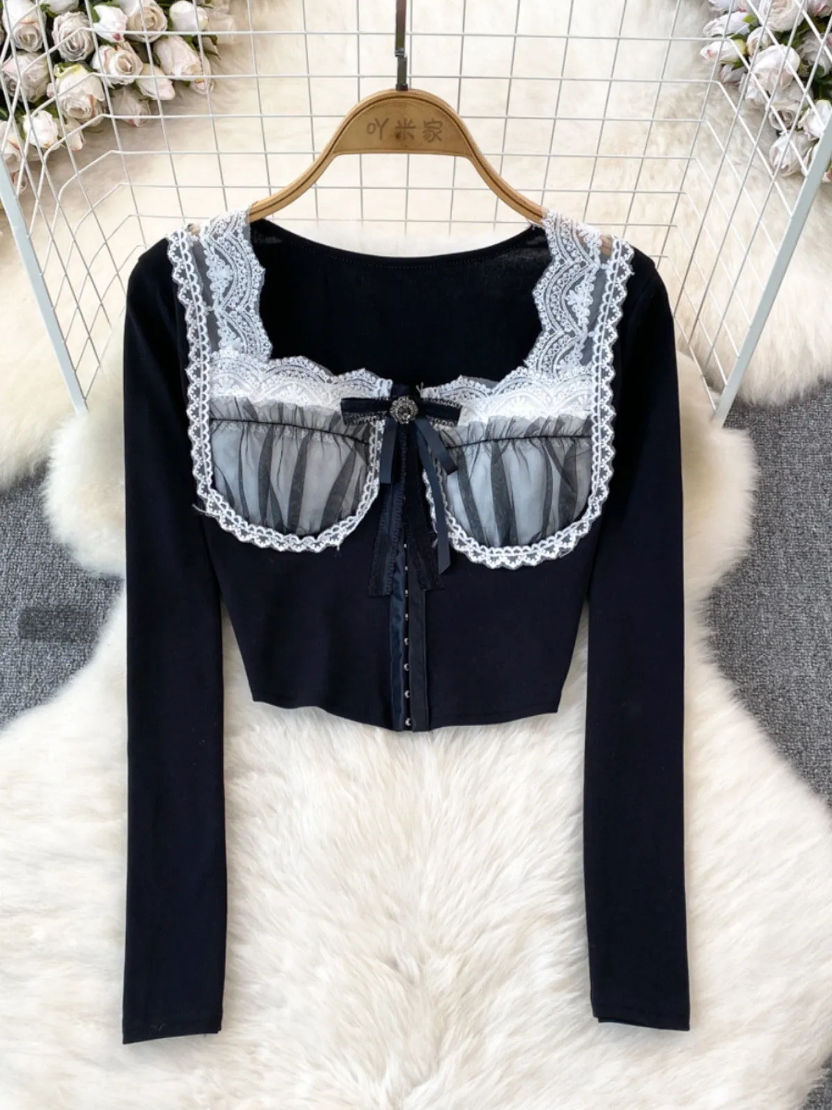 Carlissa Dark Ethereal Aesthetic Bustier Crop Top