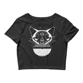 Cat Skull Ramen Noodles Women’s Crop Top