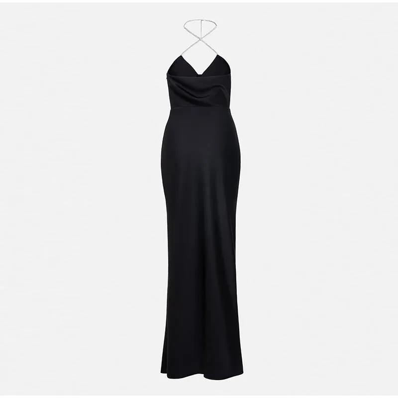 Claire Off Shoulder V Neck Split Maxi Dress