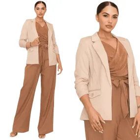 Classic Style Blazer-Tan