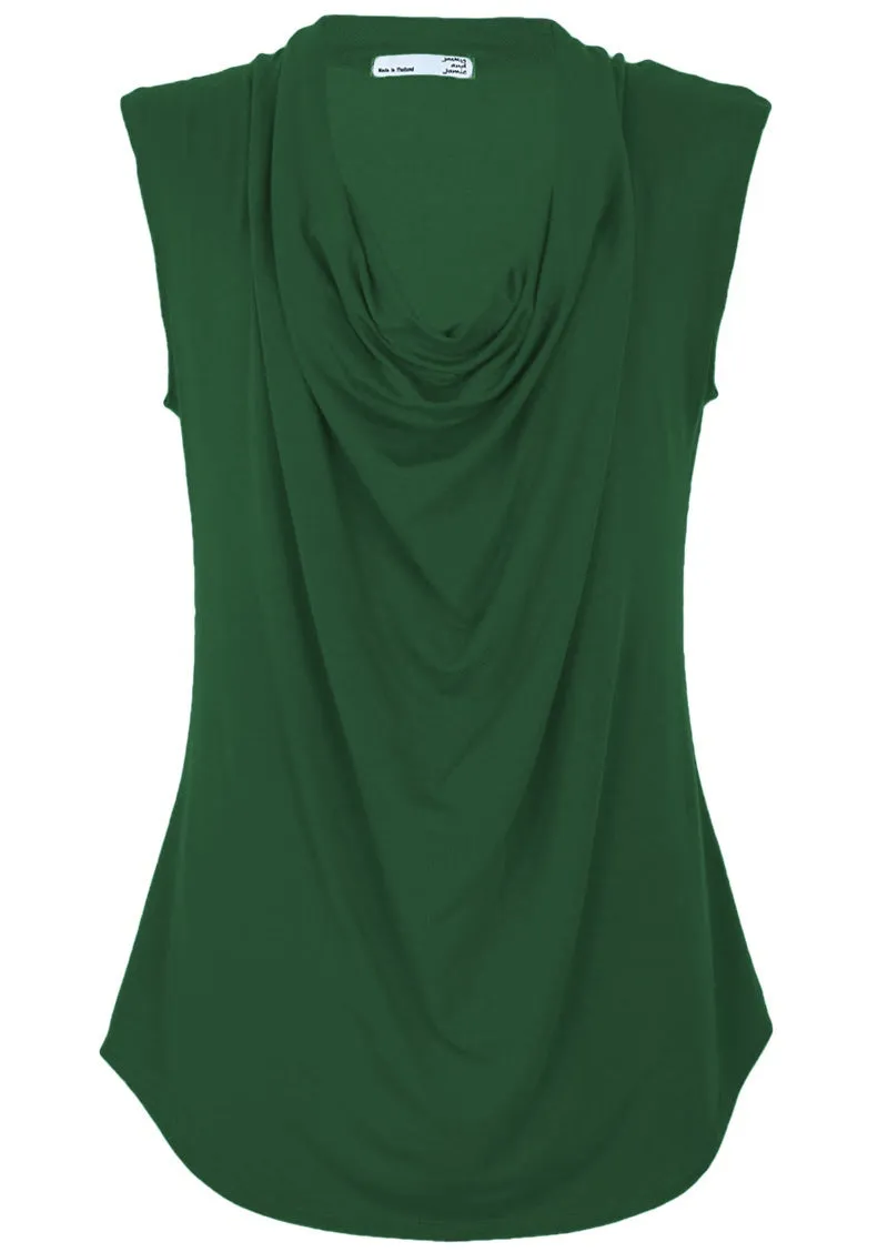 Cowl Neck Top Forest Green