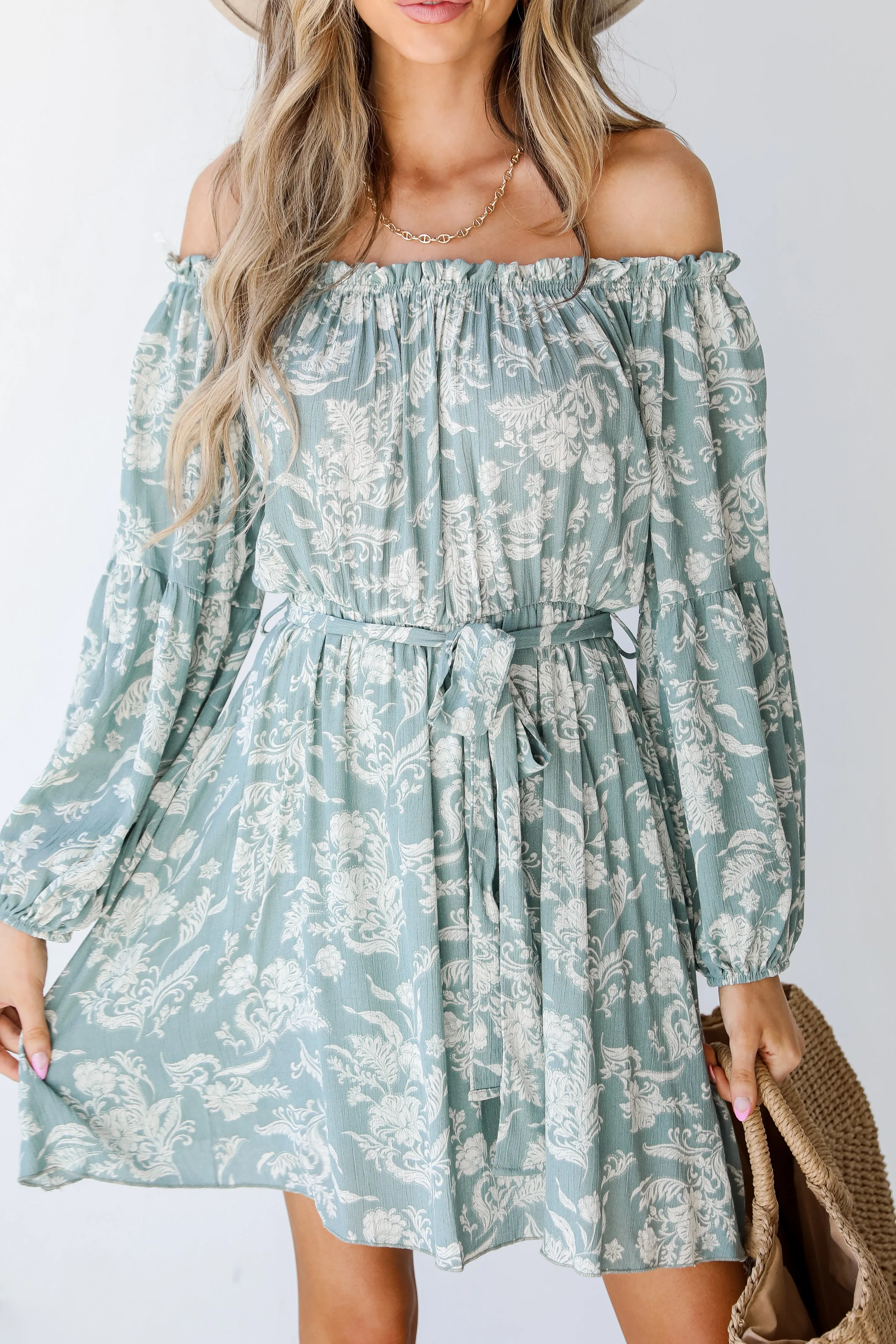 Daytime Dreams Floral Off-The-Shoulder Mini Dress