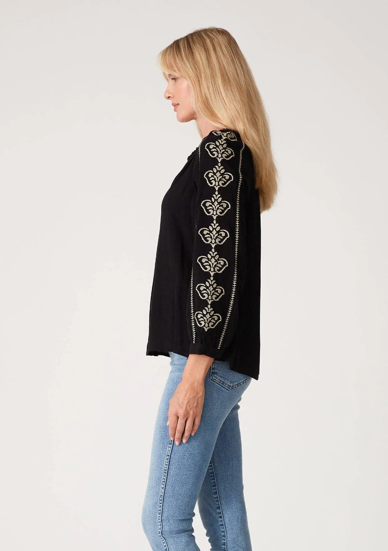 Demi Embroidered Peasant Blouse