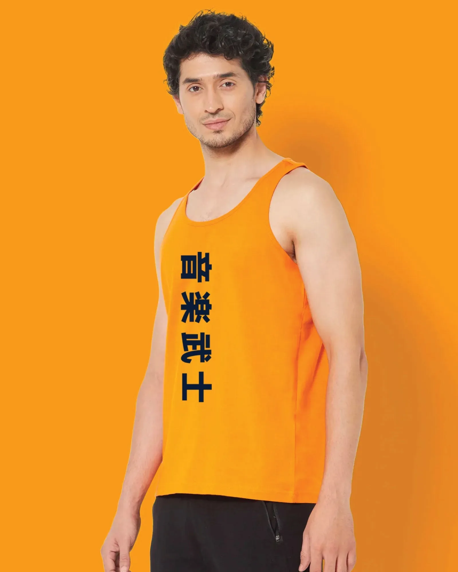 DJ Samurai Tank Top: Orange