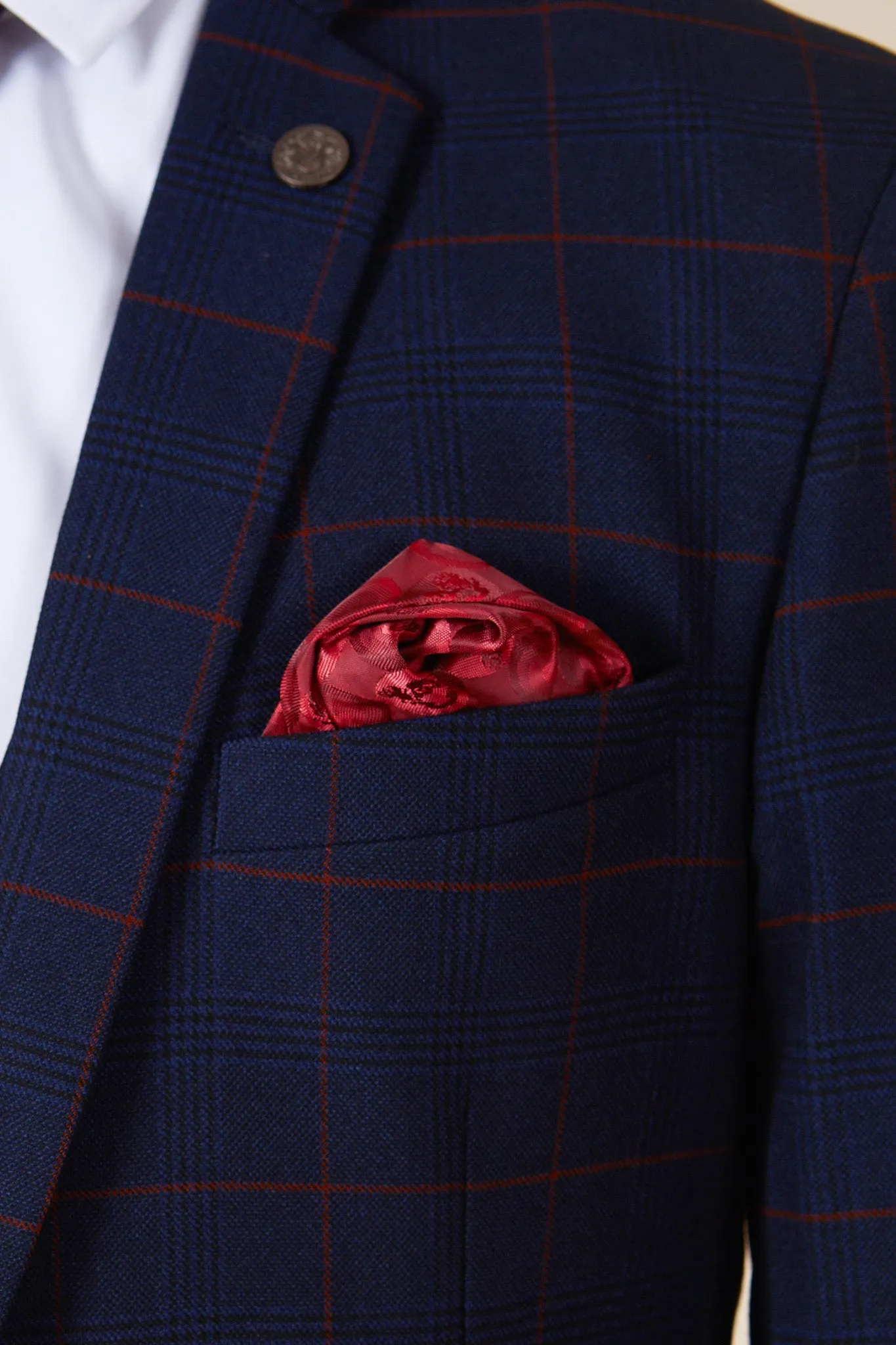 EDINSON - Navy Wine Check Blazer