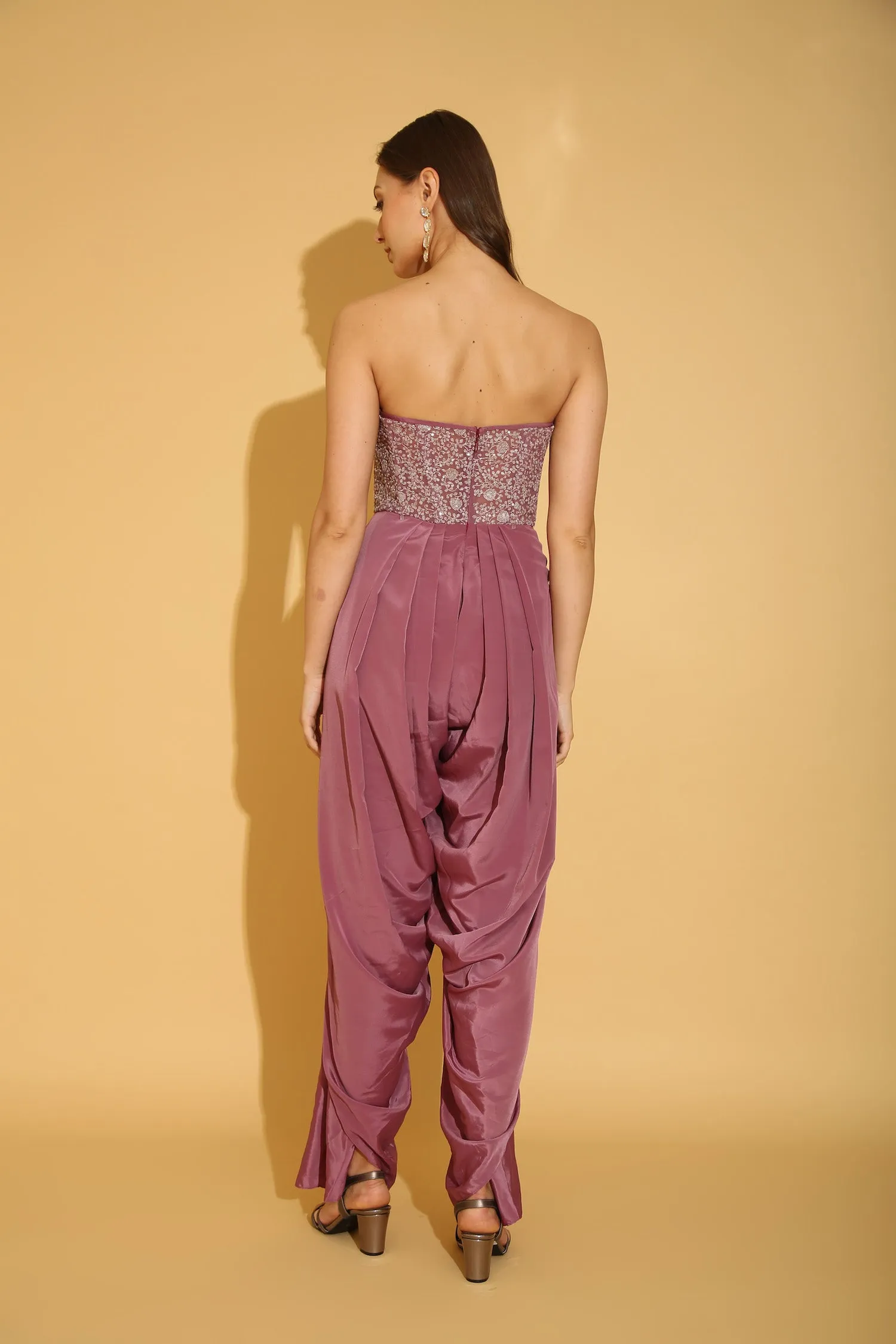 Embroidered Corset Dhoti Jumpsuit