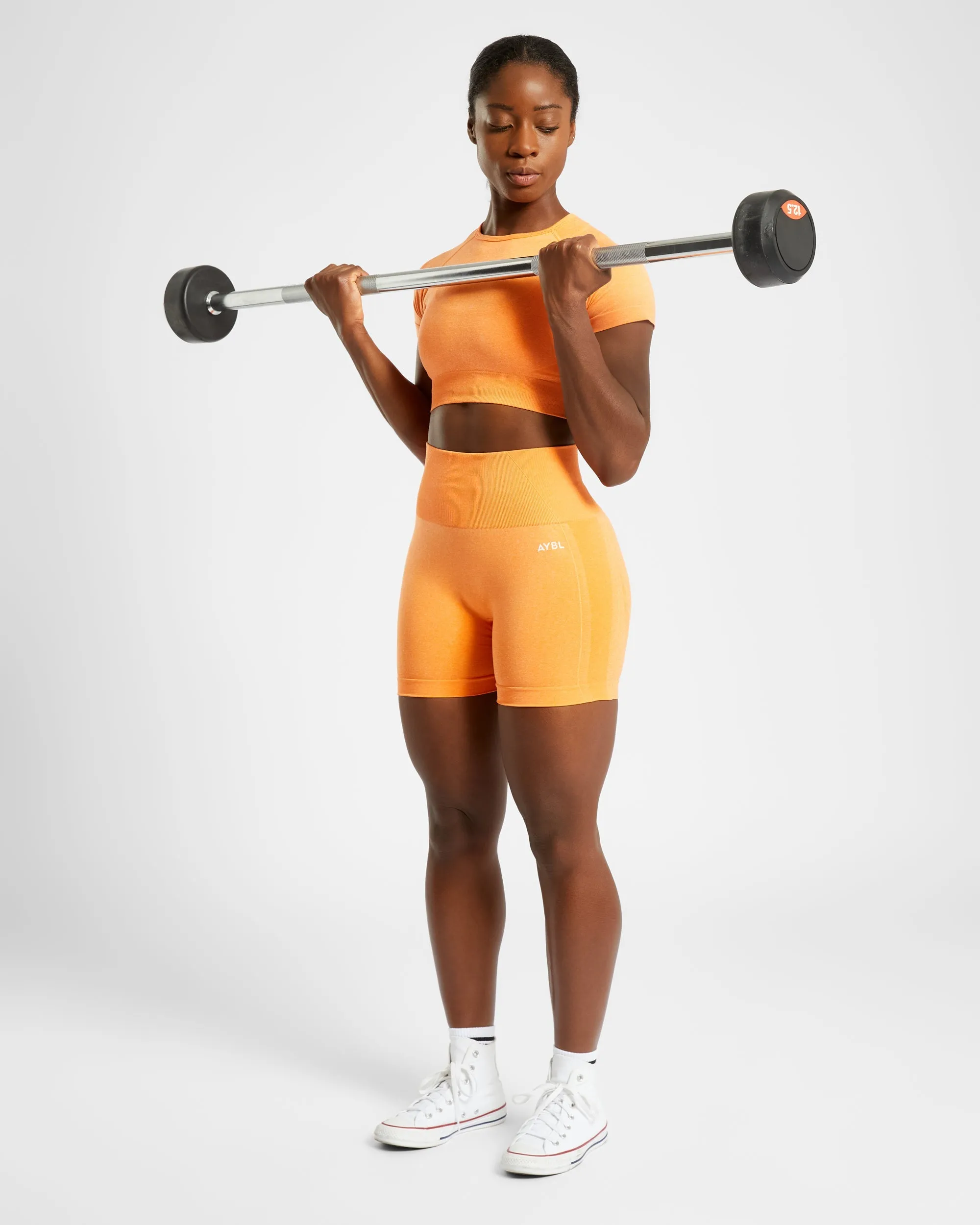 Empower Seamless Crop Top - Orange Marl