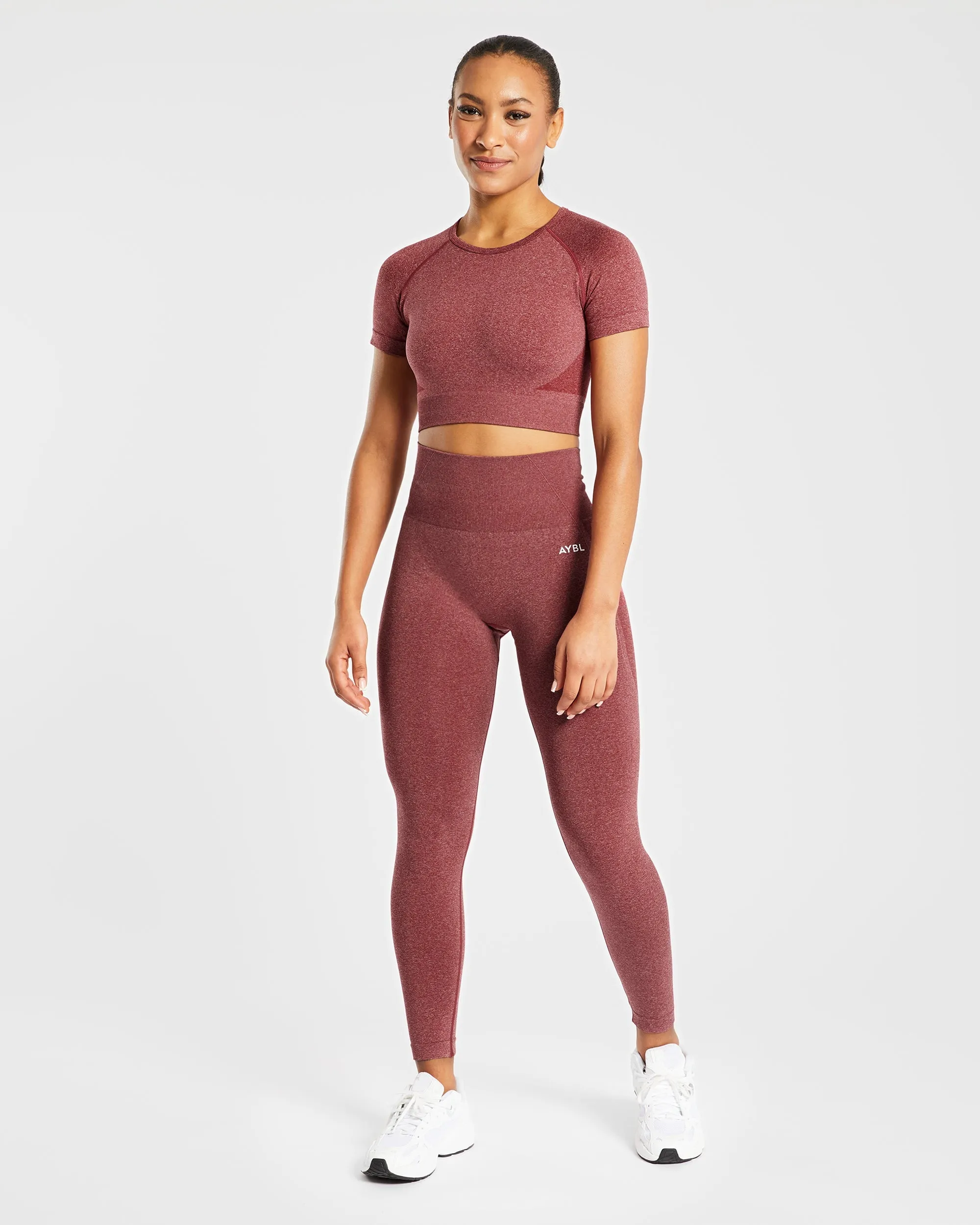 Empower Seamless Crop Top - Red Marl