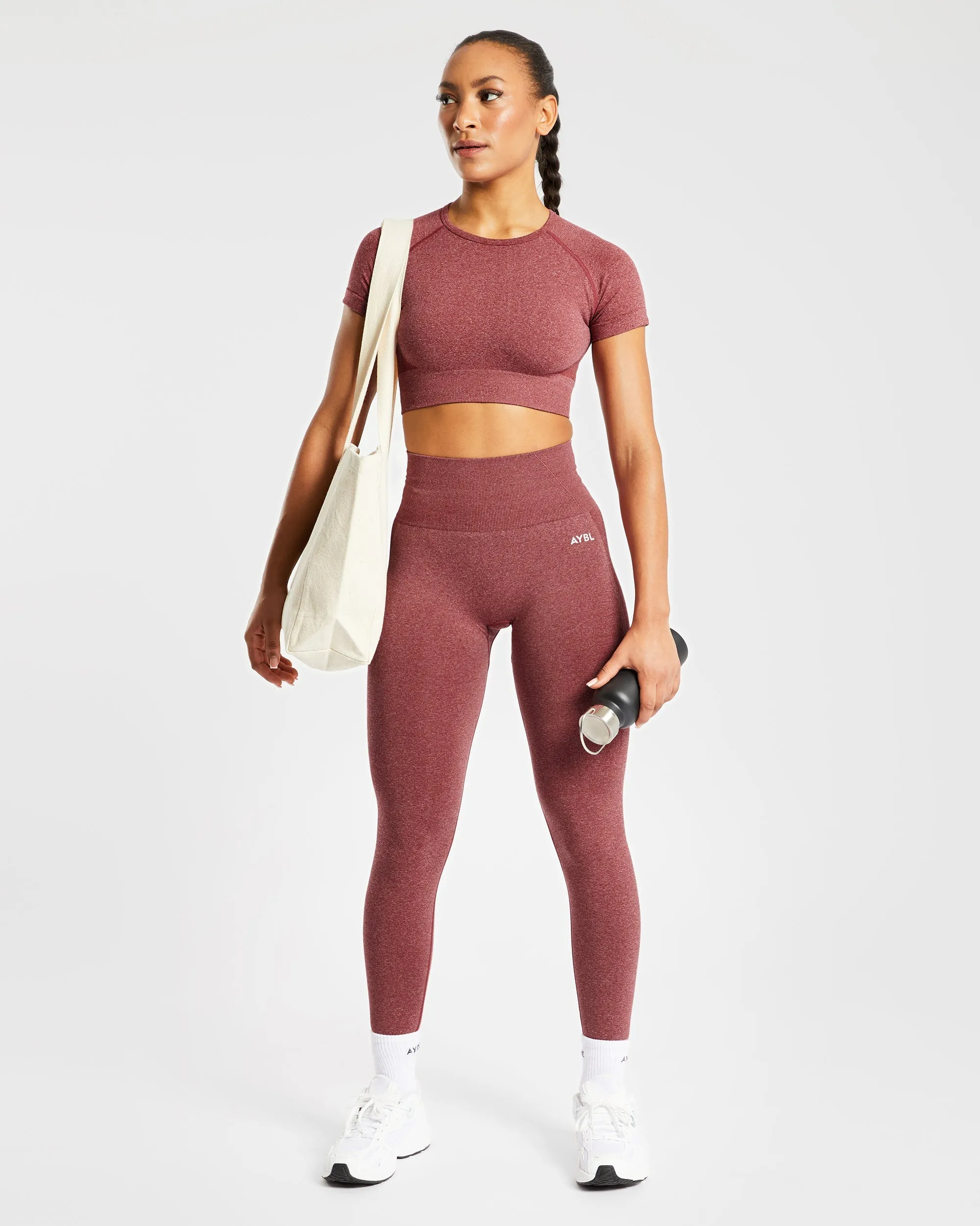 Empower Seamless Crop Top - Red Marl