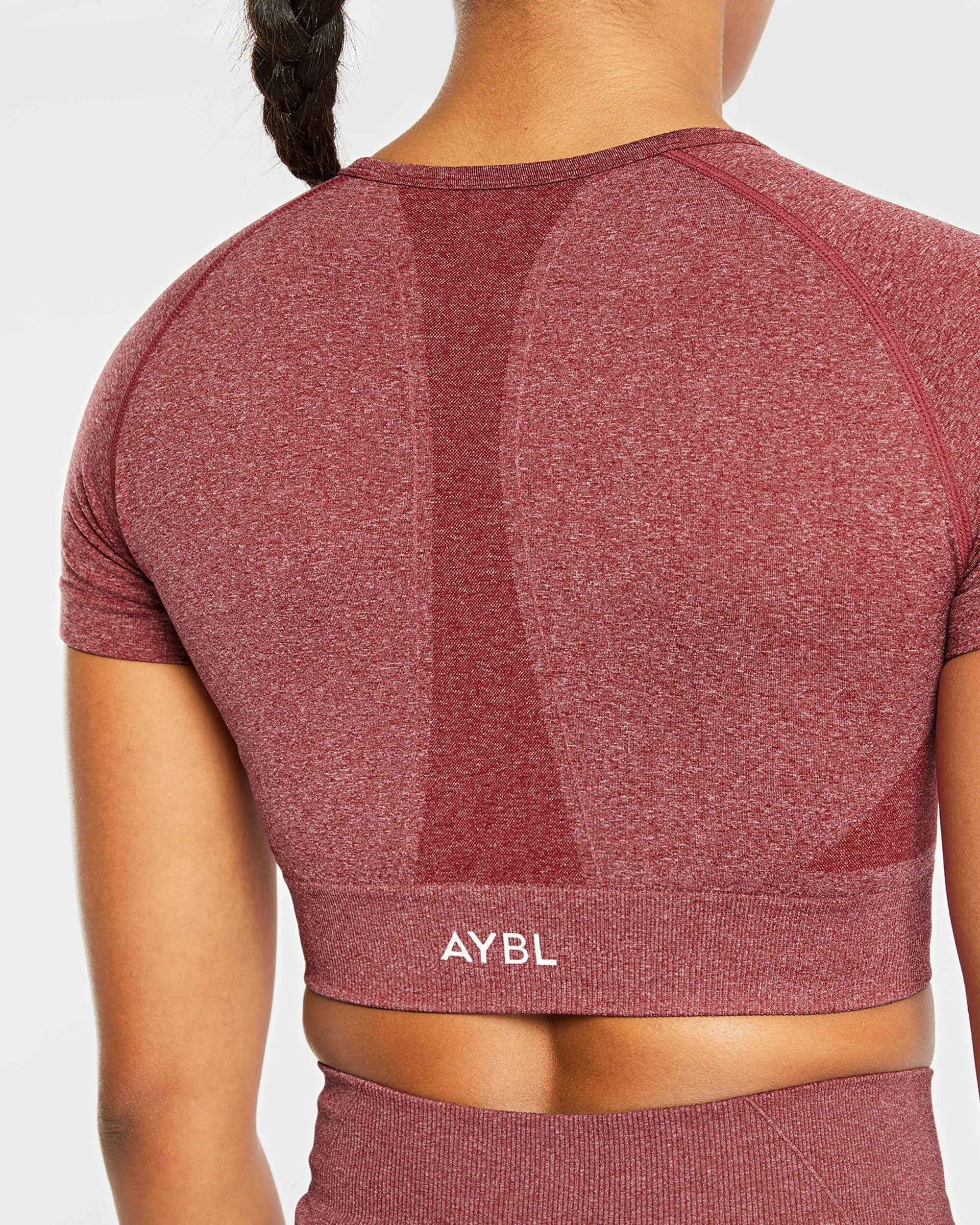 Empower Seamless Crop Top - Red Marl