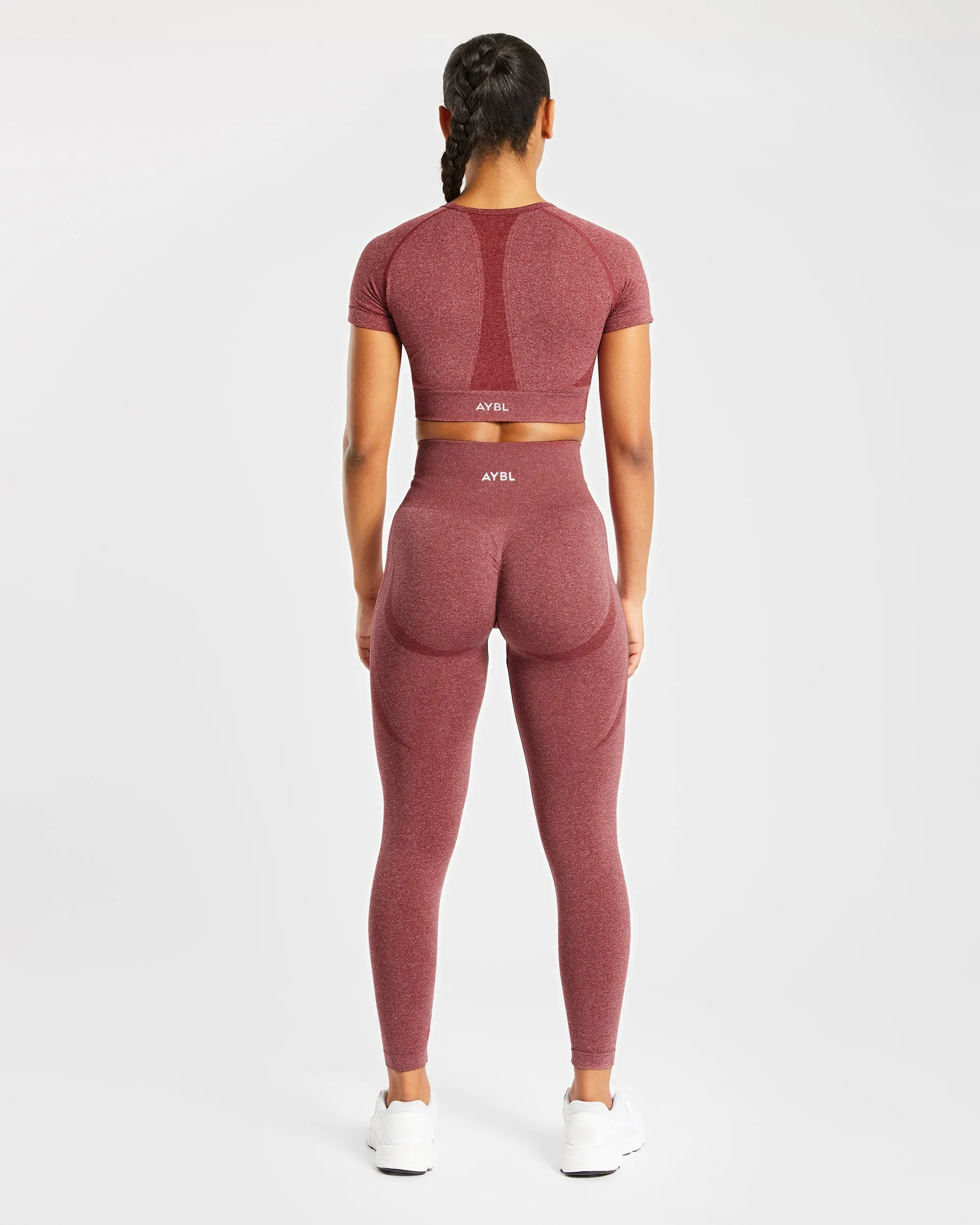 Empower Seamless Crop Top - Red Marl