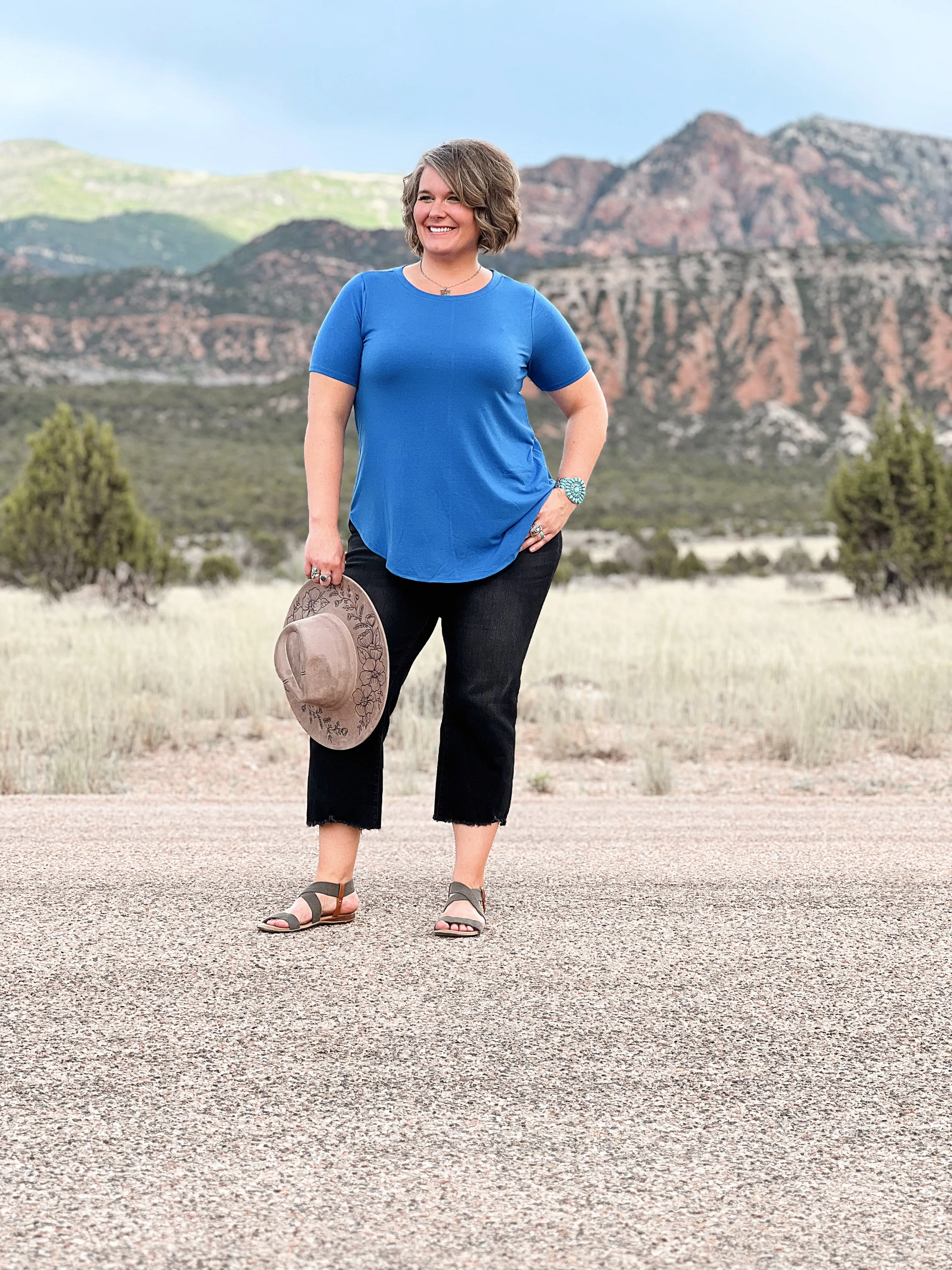 Essential Scoop Neck Top - Bright Blue