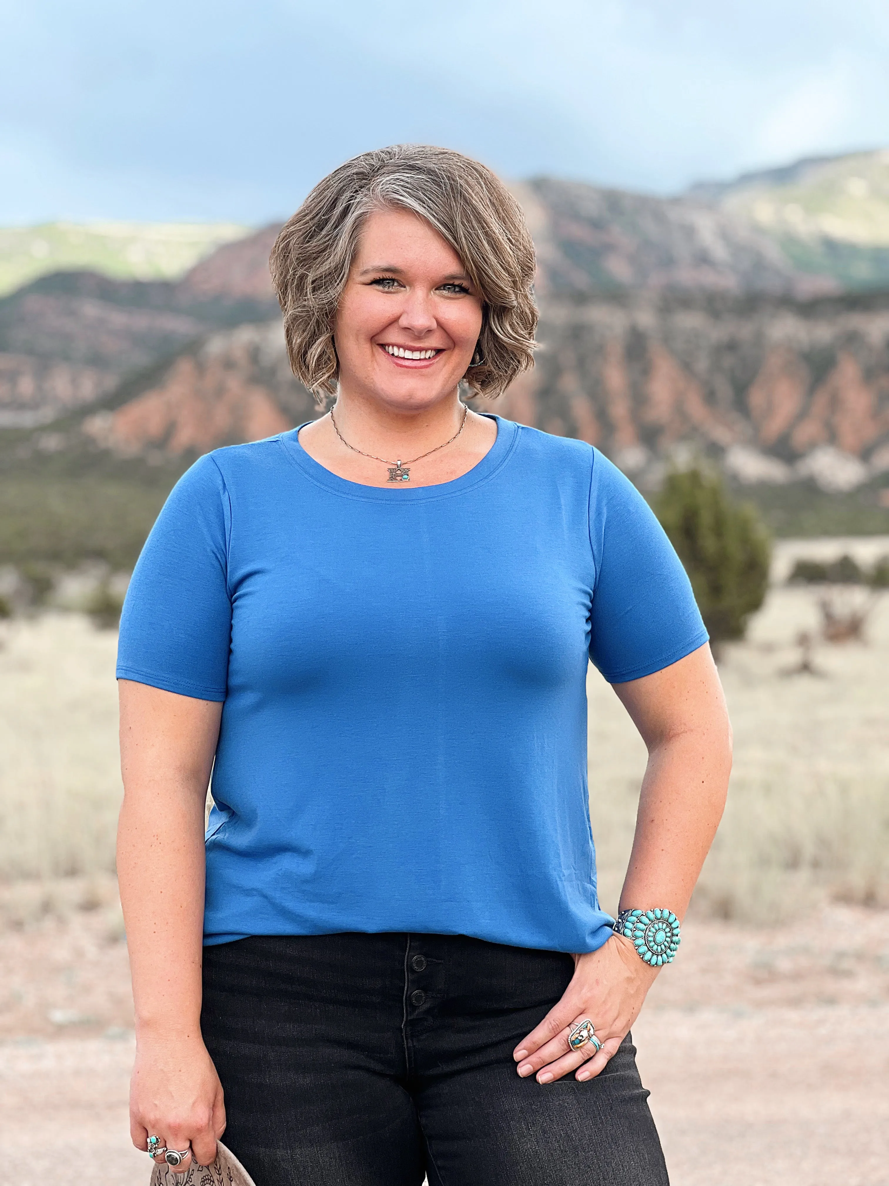 Essential Scoop Neck Top - Bright Blue