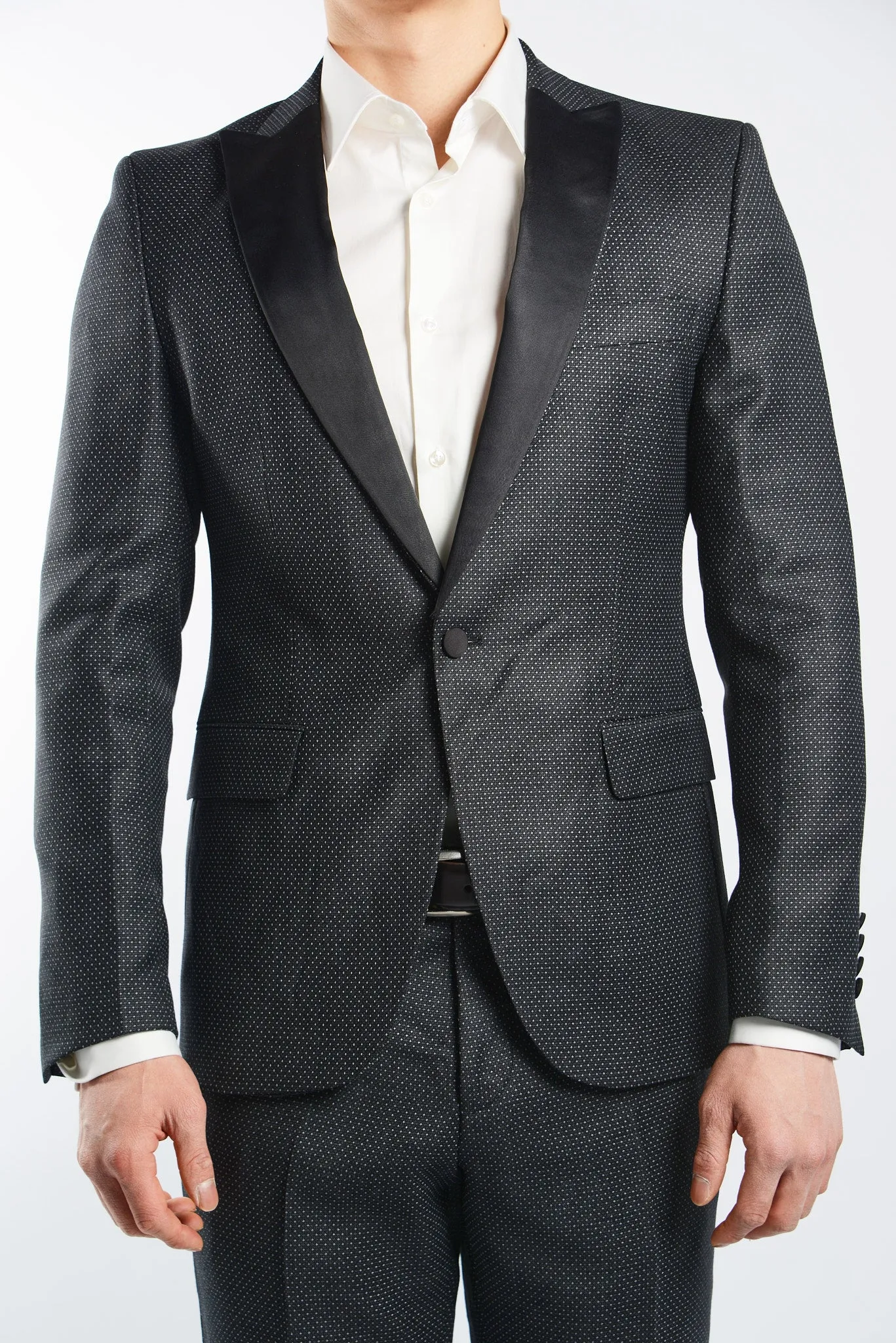 Euro Pin Dot Tuxedo Blazer