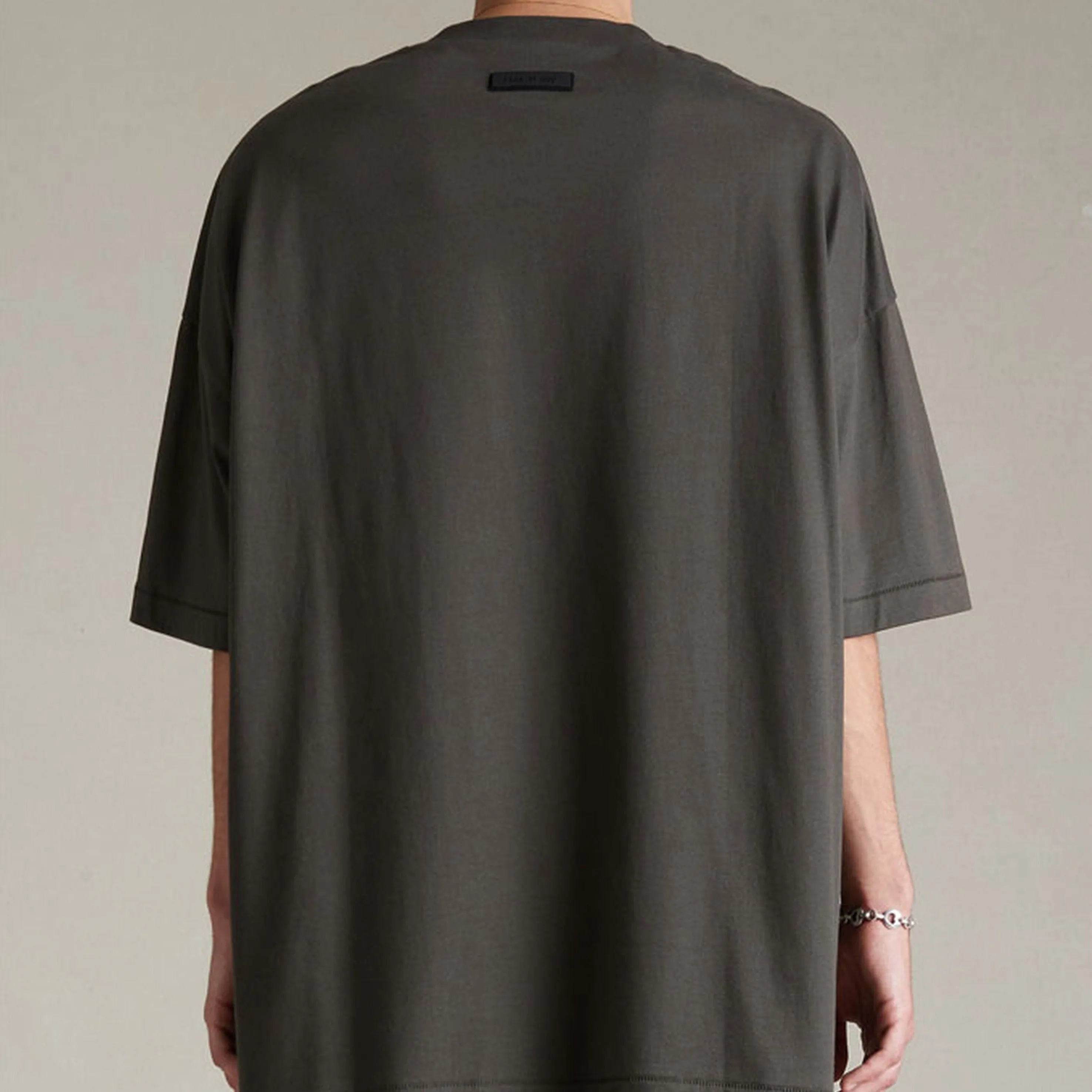 Fear of God Essentials Applique Box Logo Drop Shoulder Tee Ink (Oversized)