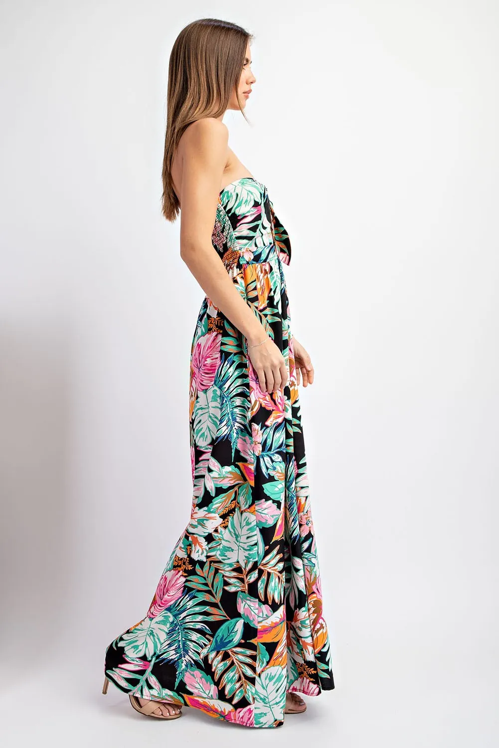 Floral Print Sleeveless Jumpsuit