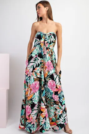 Floral Print Sleeveless Jumpsuit